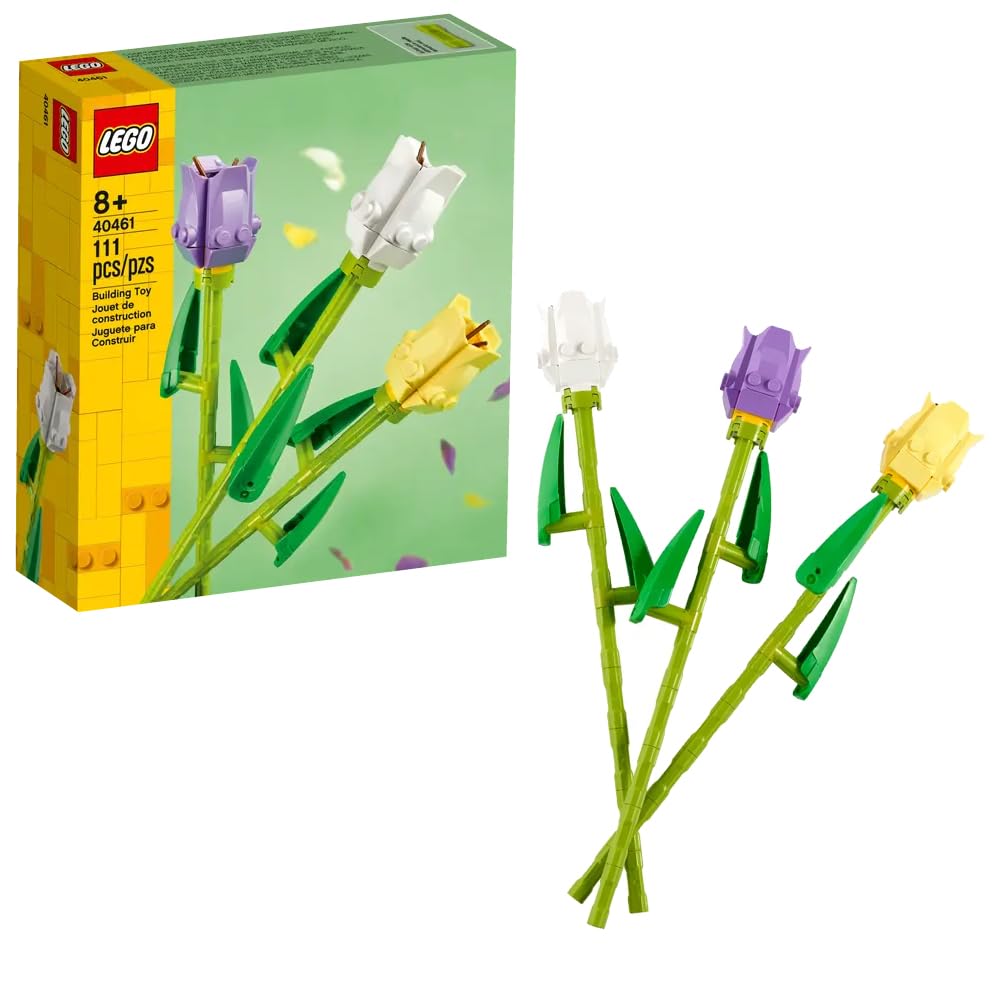 LEGO 40461 Tulips Flower Bouquet – Buildable Spring Flowers by LEGO