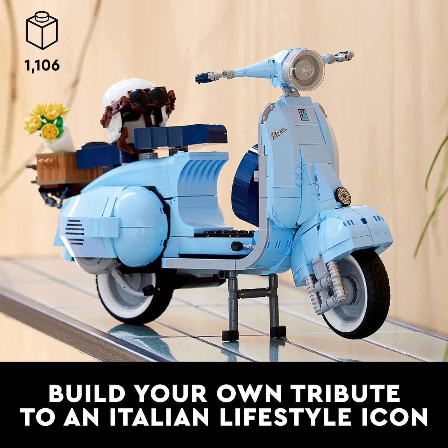 LEGO Icons Vespa 125 Model Building Kit (10298) – Vintage Italian Scooter for Adults