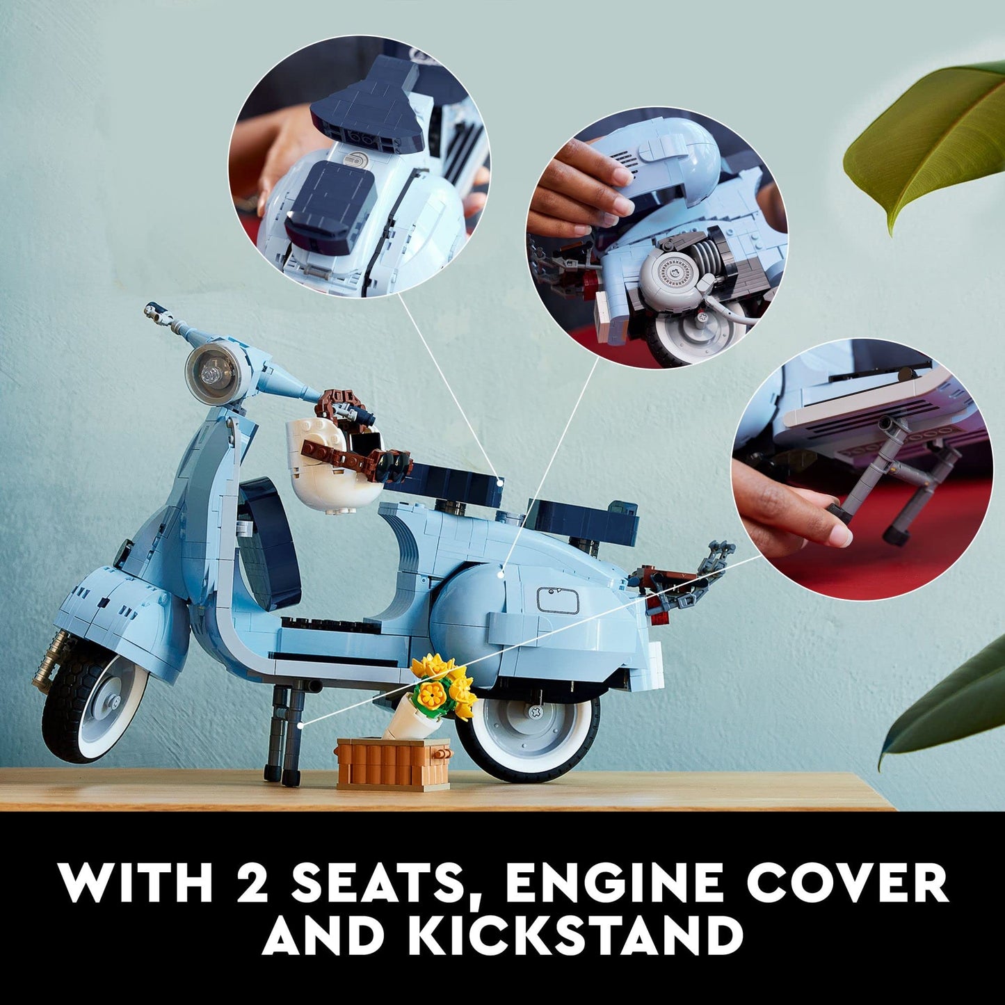 LEGO Icons Vespa 125 Model Building Kit (10298) – Vintage Italian Scooter for Adults