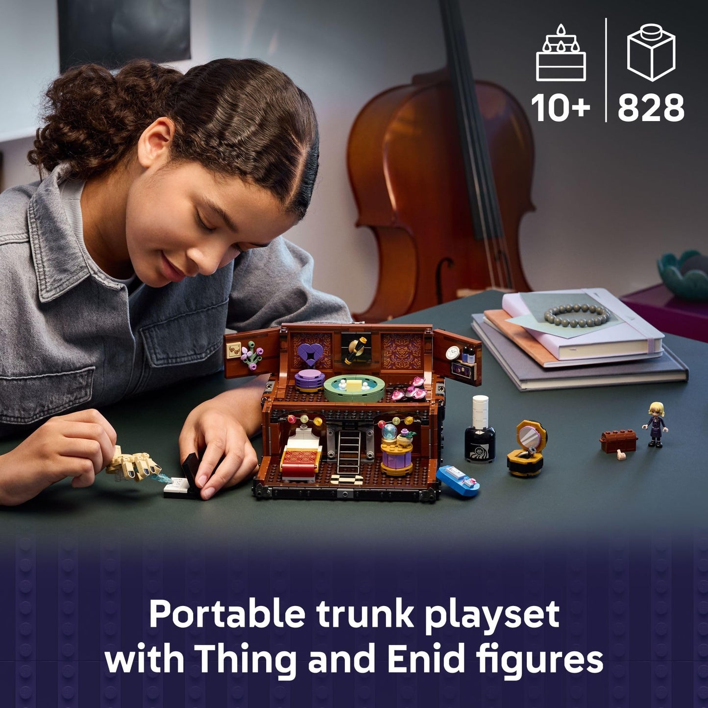 LEGO Wednesday Thing's Apartment Building Toy 76785 – Transforming Trunk Playset with Poseable Thing & Enid Sinclair Minidoll