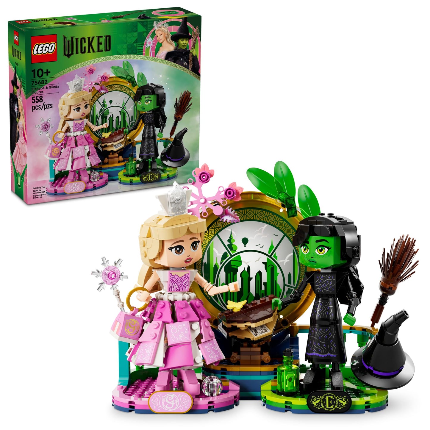 LEGO Wicked Elphaba & Glinda Figures (75682) – Buildable Wicked Dolls