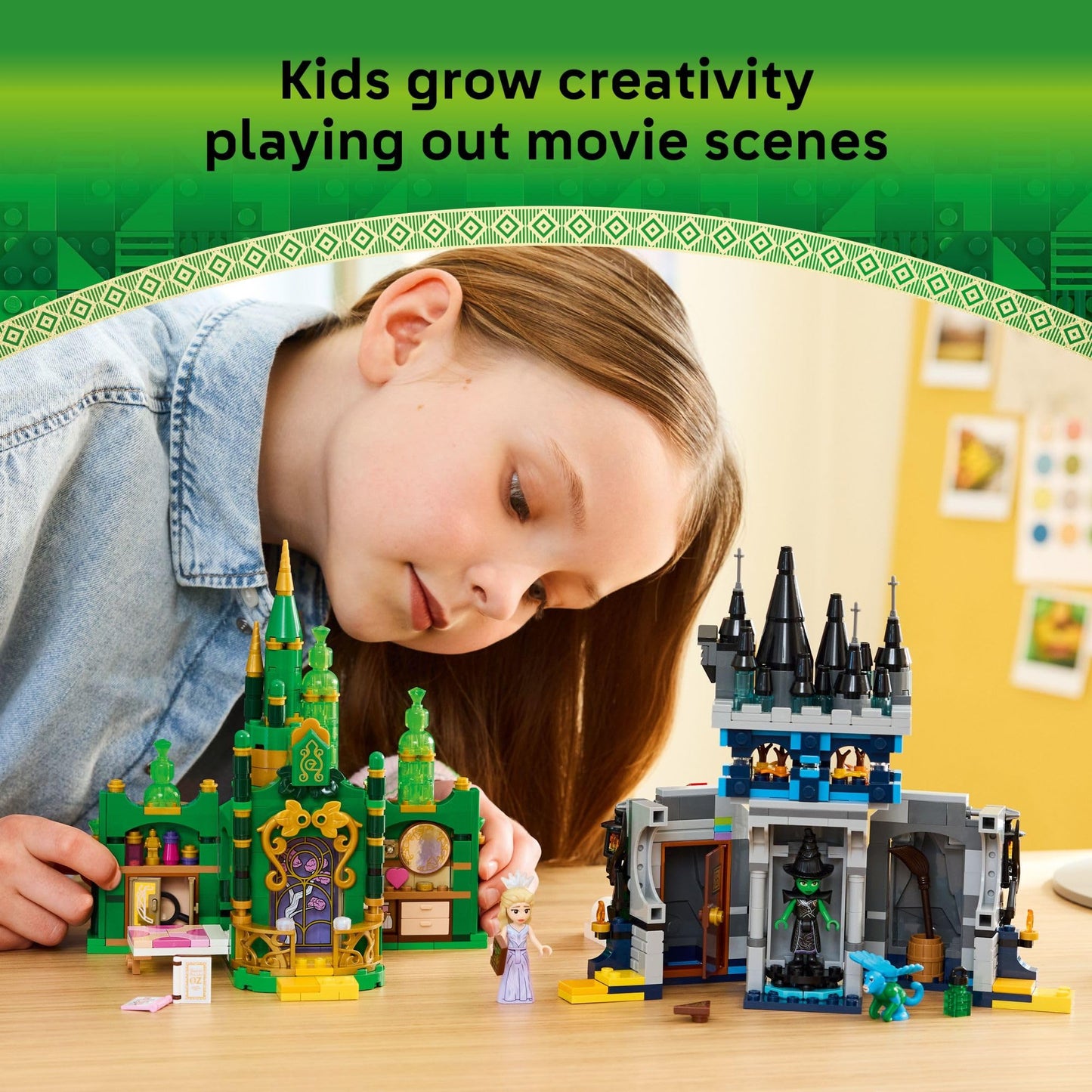 LEGO Wicked Emerald City & Kiamo Ko Castle (75689) – 860-Piece Buildable Toy with Flying Monkey Figure | Ages 9+