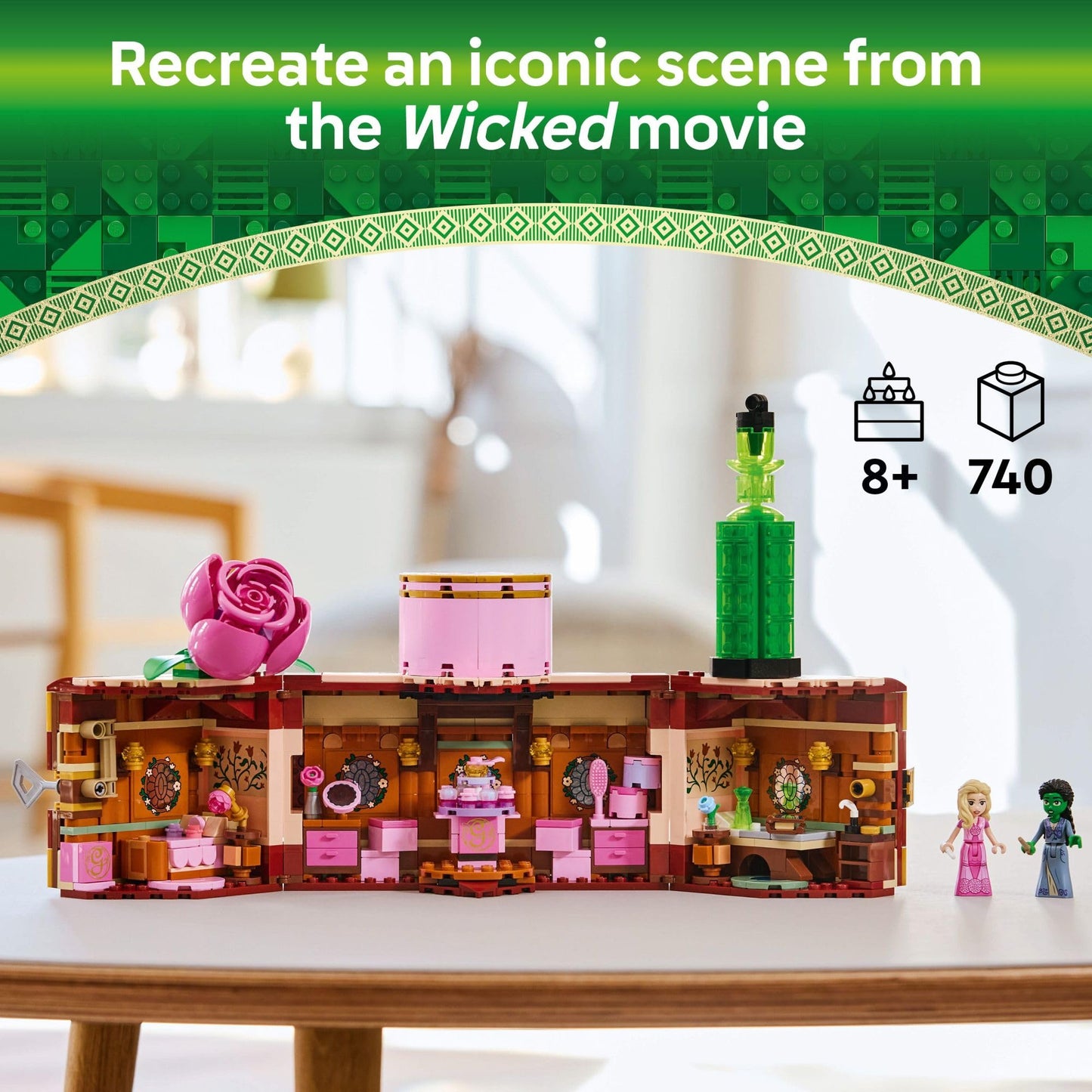 LEGO Wicked Glinda & Elphaba's Dormitory (75683) – Buildable Doll House for Kids Aged 8+