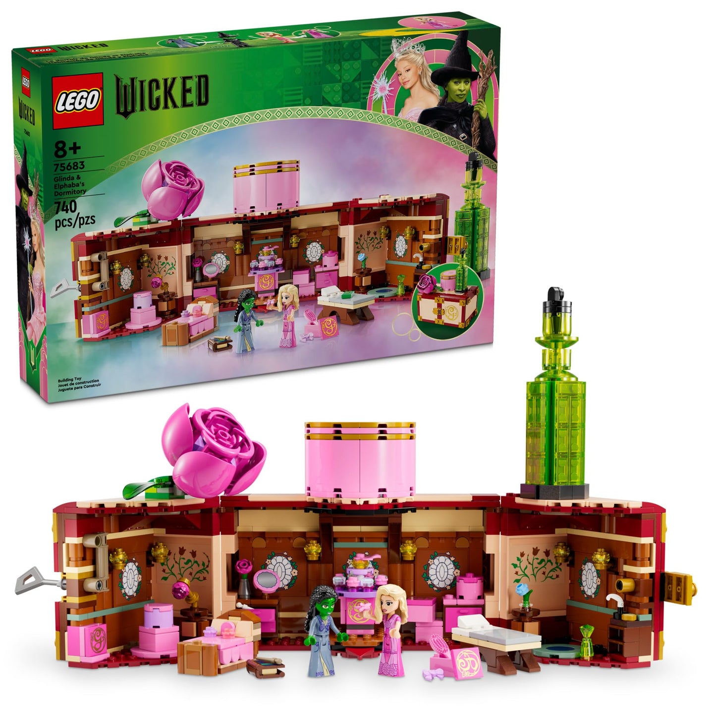 LEGO Wicked Glinda & Elphaba's Dormitory (75683) – Buildable Doll House for Kids Aged 8+