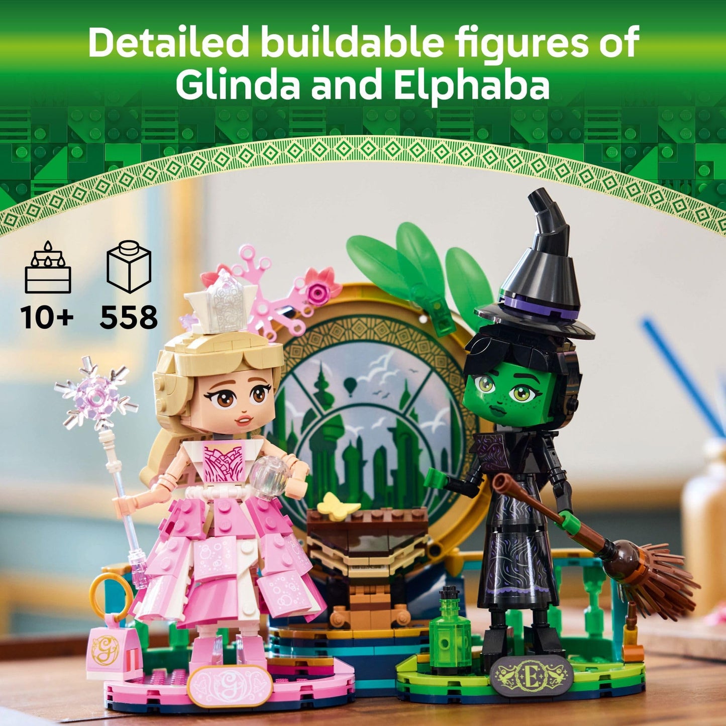LEGO Wicked Elphaba & Glinda Figures (75682) – Buildable Wicked Dolls