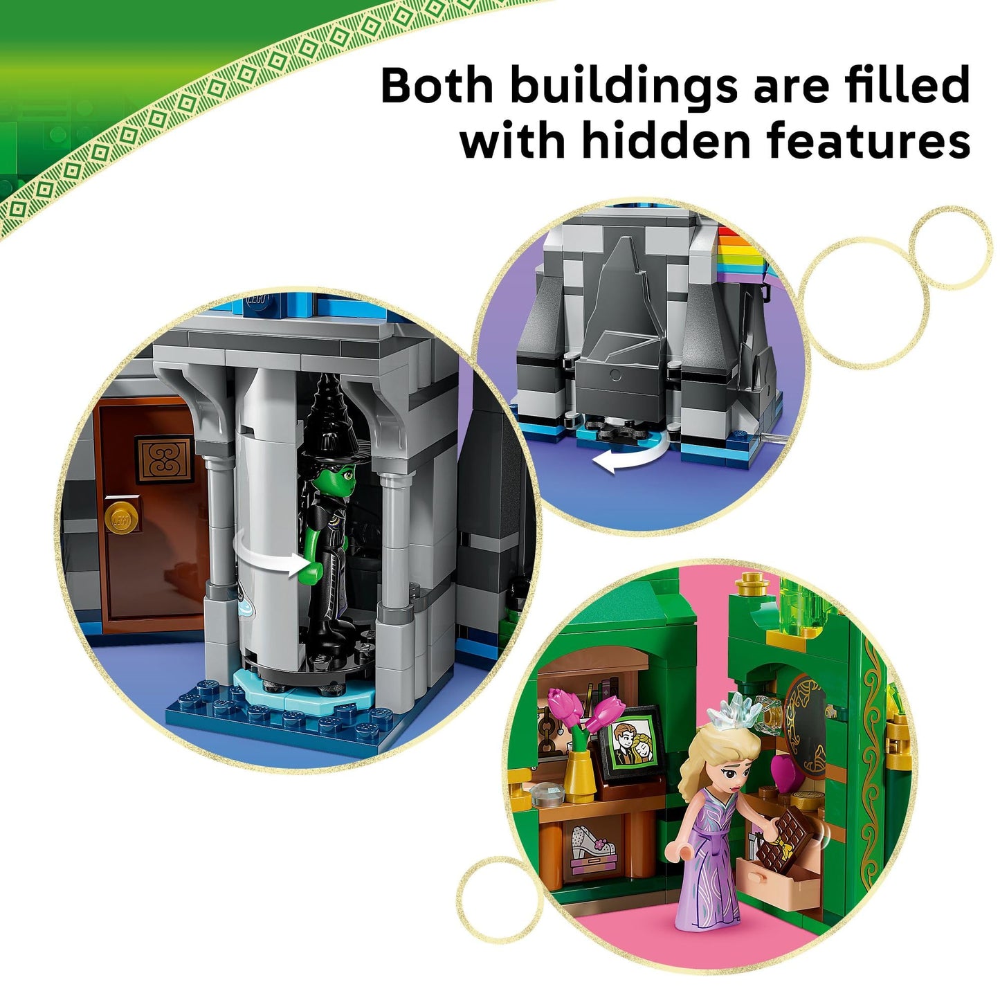 LEGO Wicked Emerald City & Kiamo Ko Castle (75689) – 860-Piece Buildable Toy with Flying Monkey Figure | Ages 9+