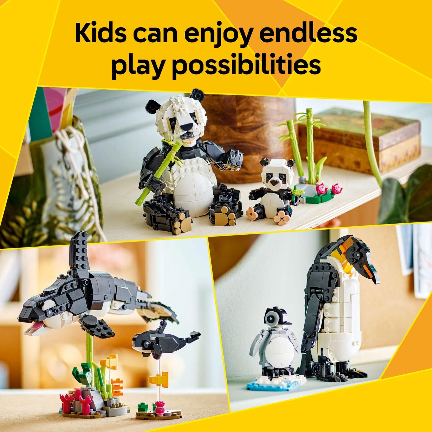 LEGO Creator 3-in-1 Wild Animals Panda Family – 626-Piece Building Kit for Kids 8+
