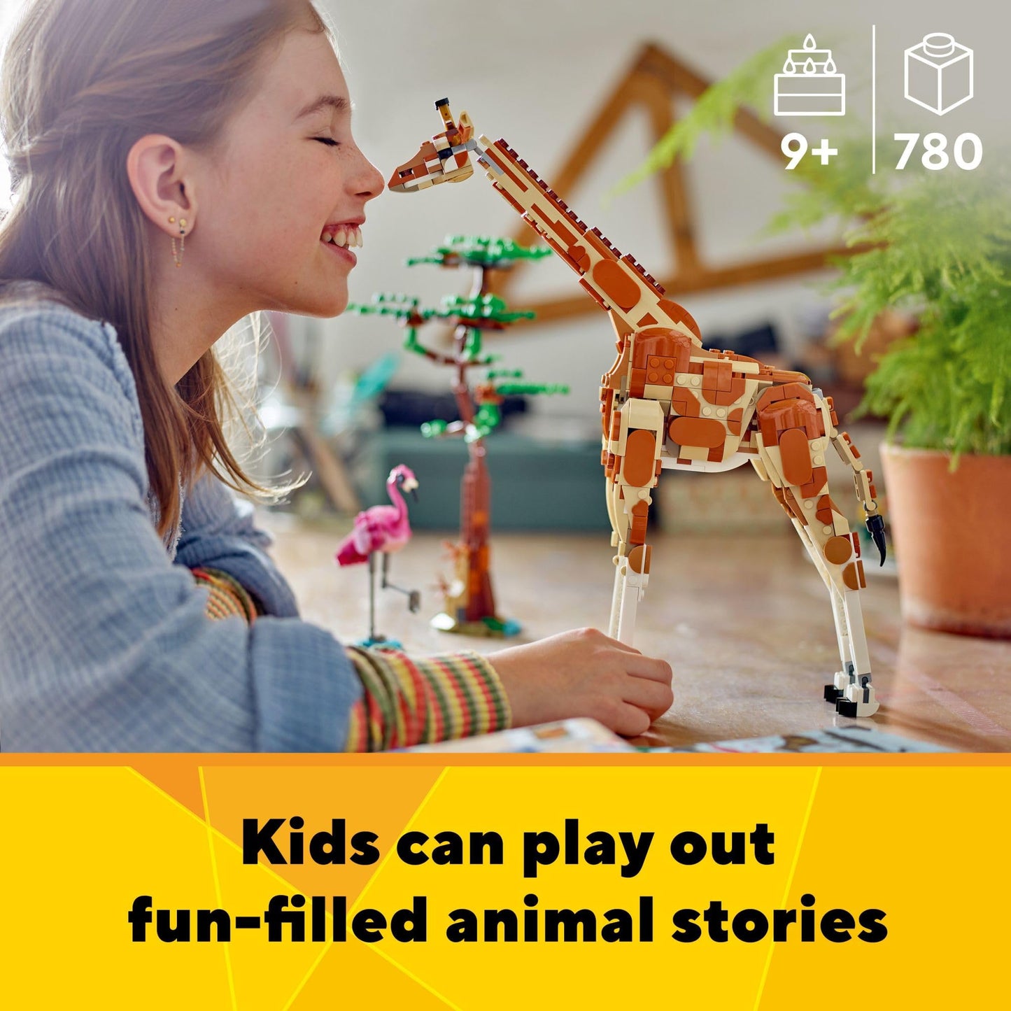 LEGO Creator 3-in-1 Wild Safari Animals (31150) – Giraffe, Gazelle & Lion Build