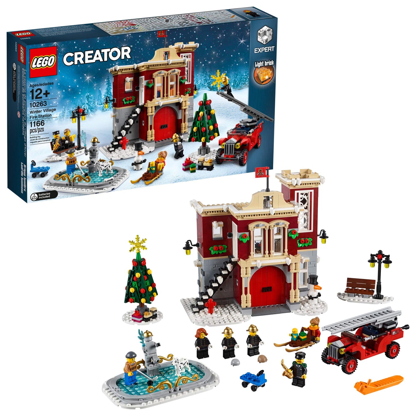 LEGO Creator Expert Winter Village Fire Station 10263 – 1166 Pieces | Festive Building Kit
