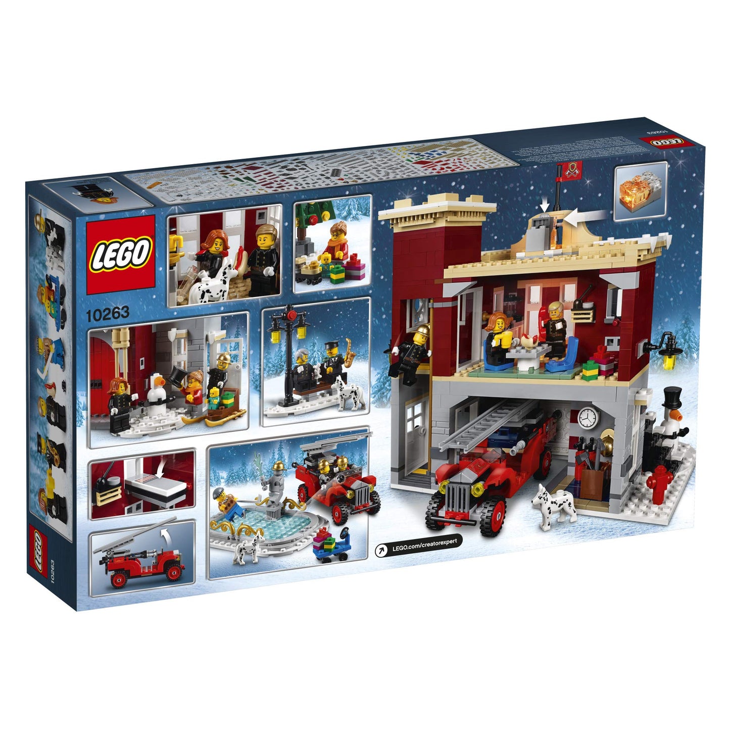 LEGO Creator Expert Winter Village Fire Station 10263 – 1166 Pieces | Festive Building Kit