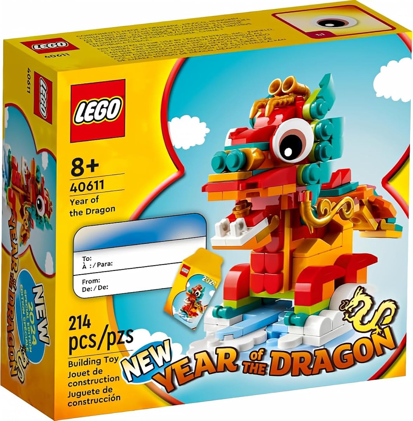 LEGO Year of the Dragon 40611-214 Pz | Buildable Dragon Figure for Chinese New Year