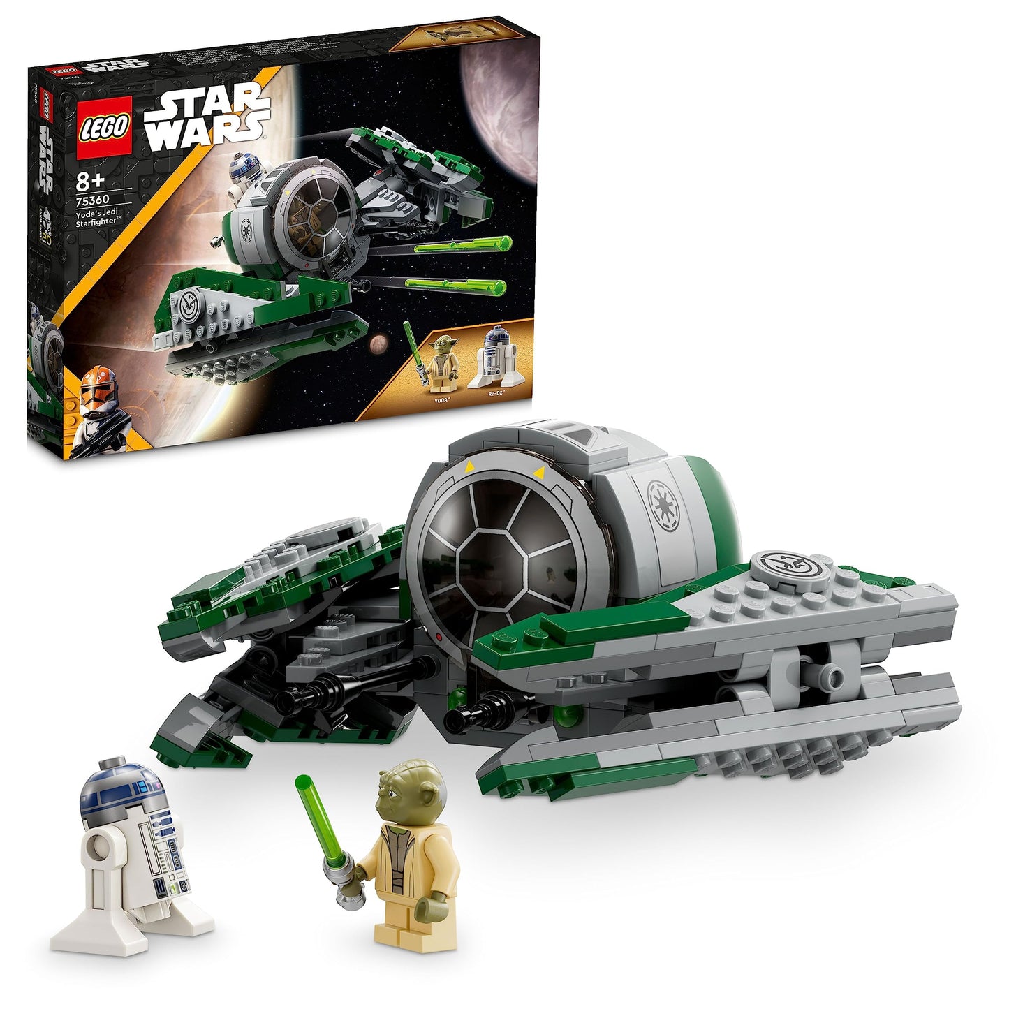 LEGO 75360 Yoda's Jedi Starfighter – The Clone Wars Set with Yoda & R2-D2