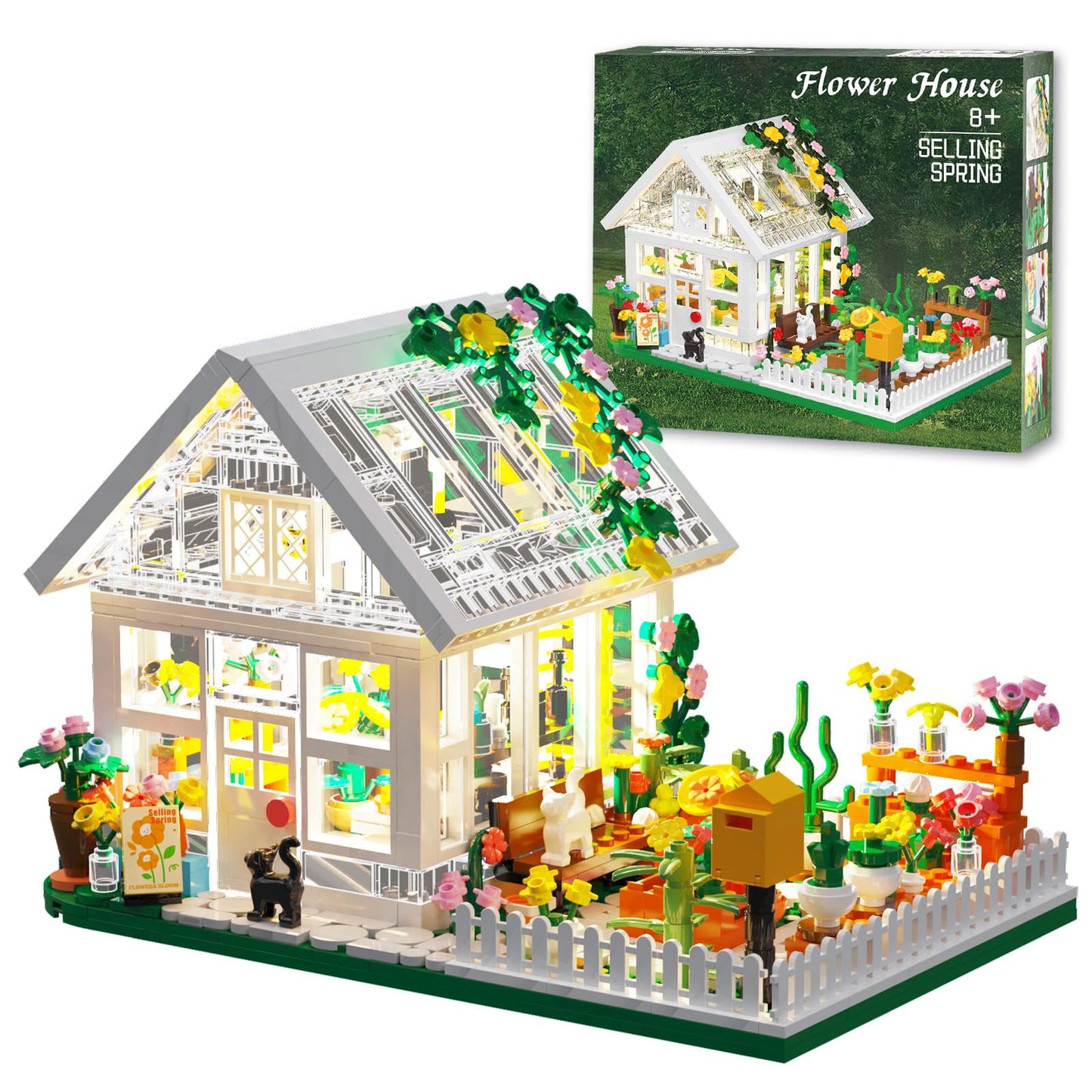LEGPS YYDS Flower House LED Building Mini Set – City Street View Greenhouse