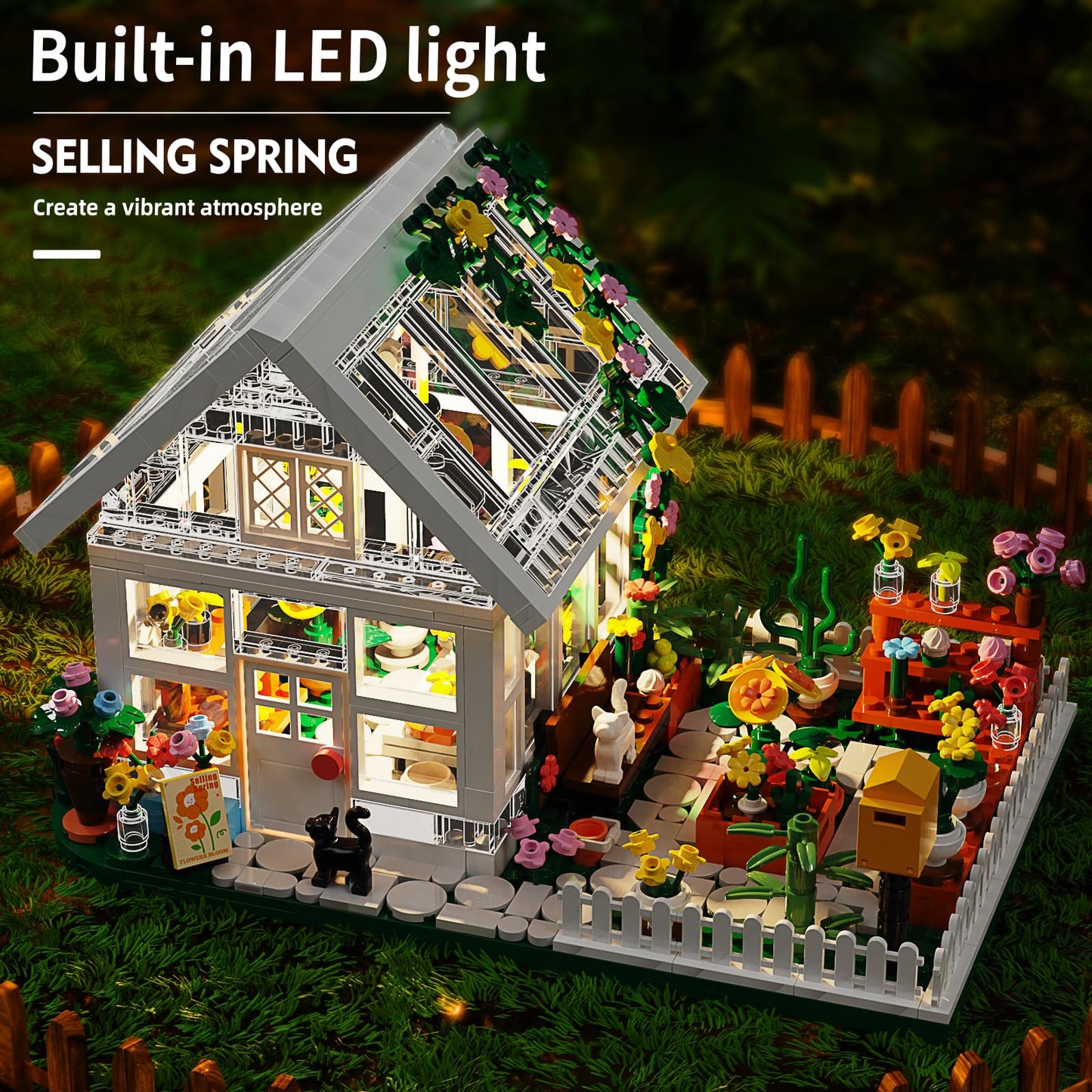 LEGPS YYDS Flower House LED Building Mini Set – City Street View Greenhouse