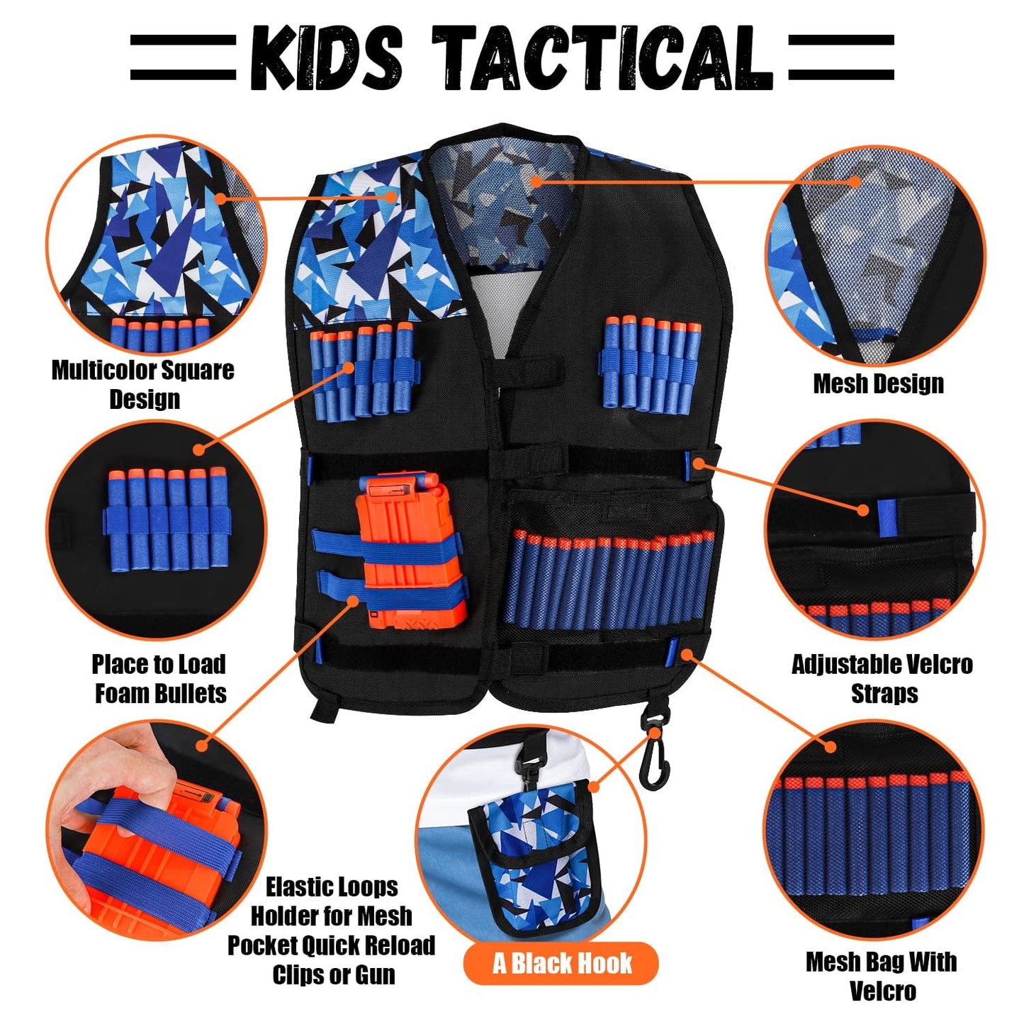 Lehoo Castle 2Pack Kids Tactical Vest Kit for Nerf N-Strike Elite – 60 Darts & Accessories