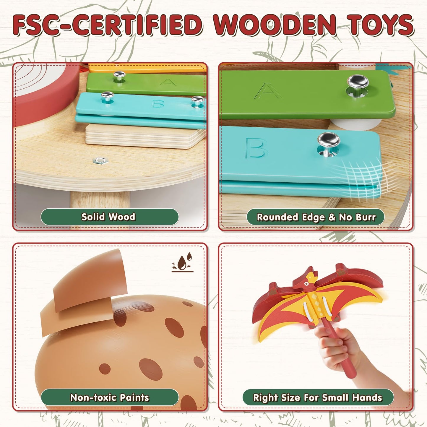 Lehoo Castle Baby Drum Set – 8-in-1 Wooden Montessori Instruments for Toddlers 1-3