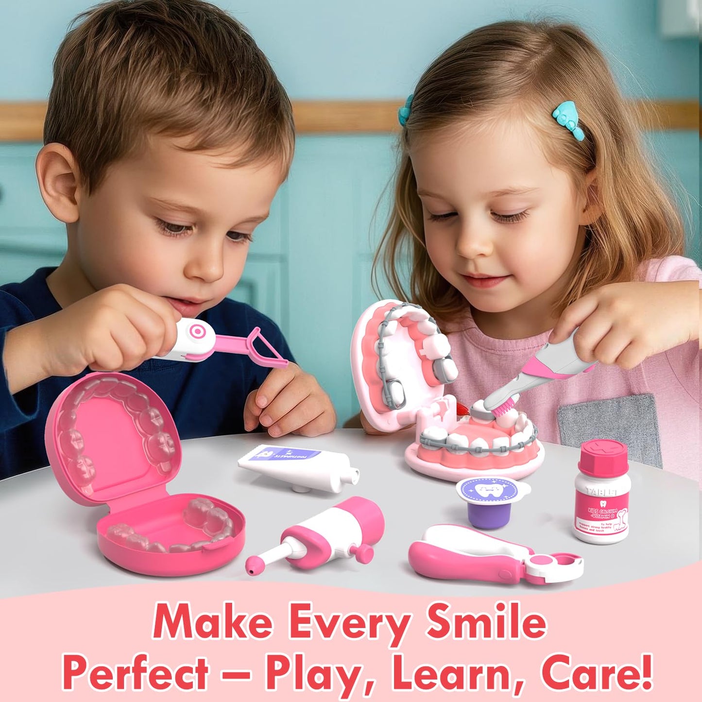 Lehoo Castle Doctor Kit for Toddlers 3-5 | Kids Dentist Play Set & Pretend Doctor Toys