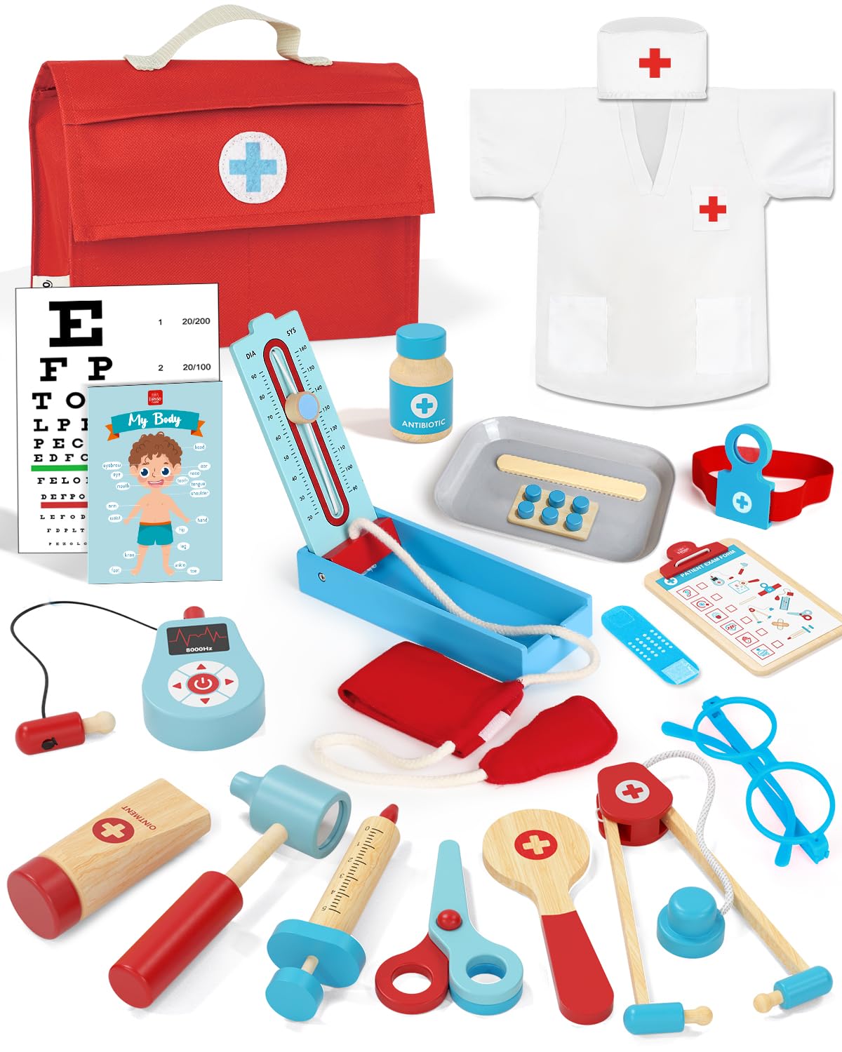 Lehoo Castle Doctor Kit for Toddlers 3-5 | Pretend Play Medical Toys