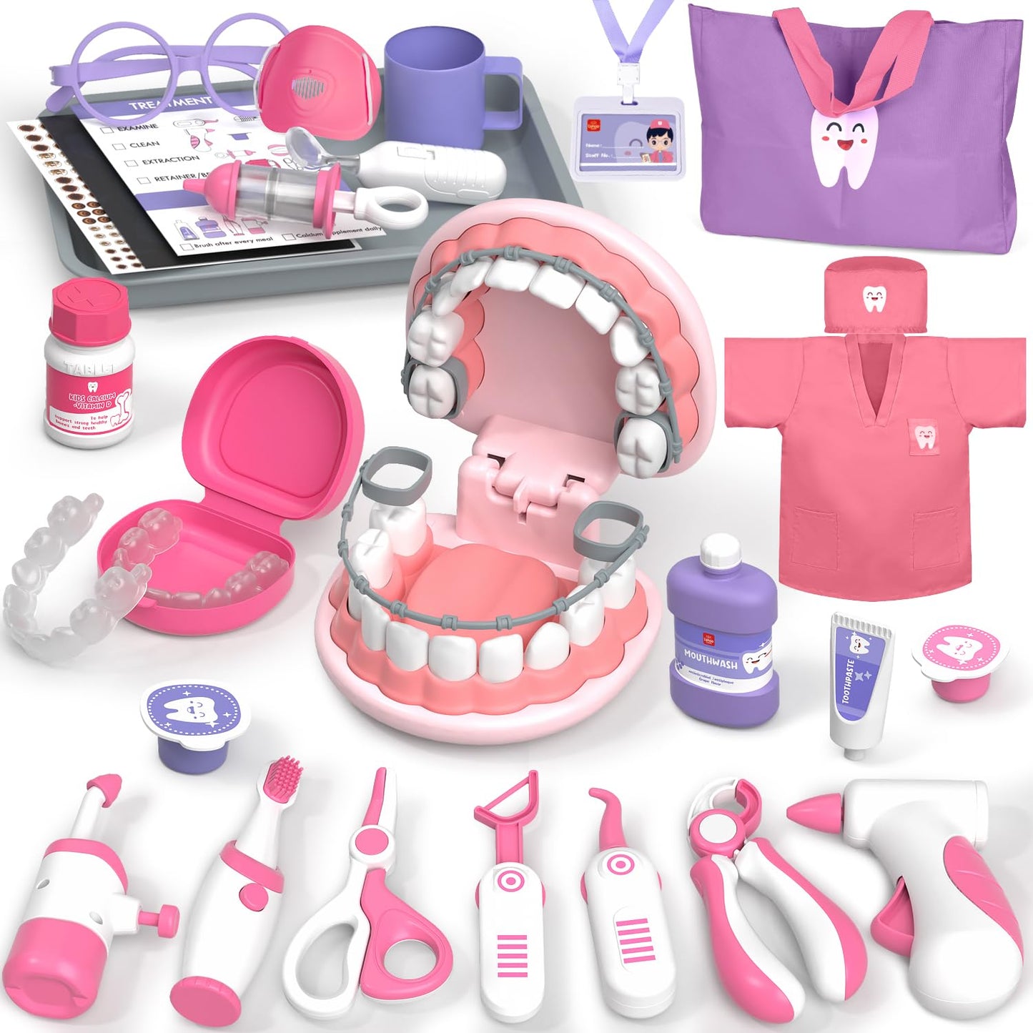Lehoo Castle Doctor Kit for Toddlers 3-5 | Kids Dentist Play Set & Pretend Doctor Toys