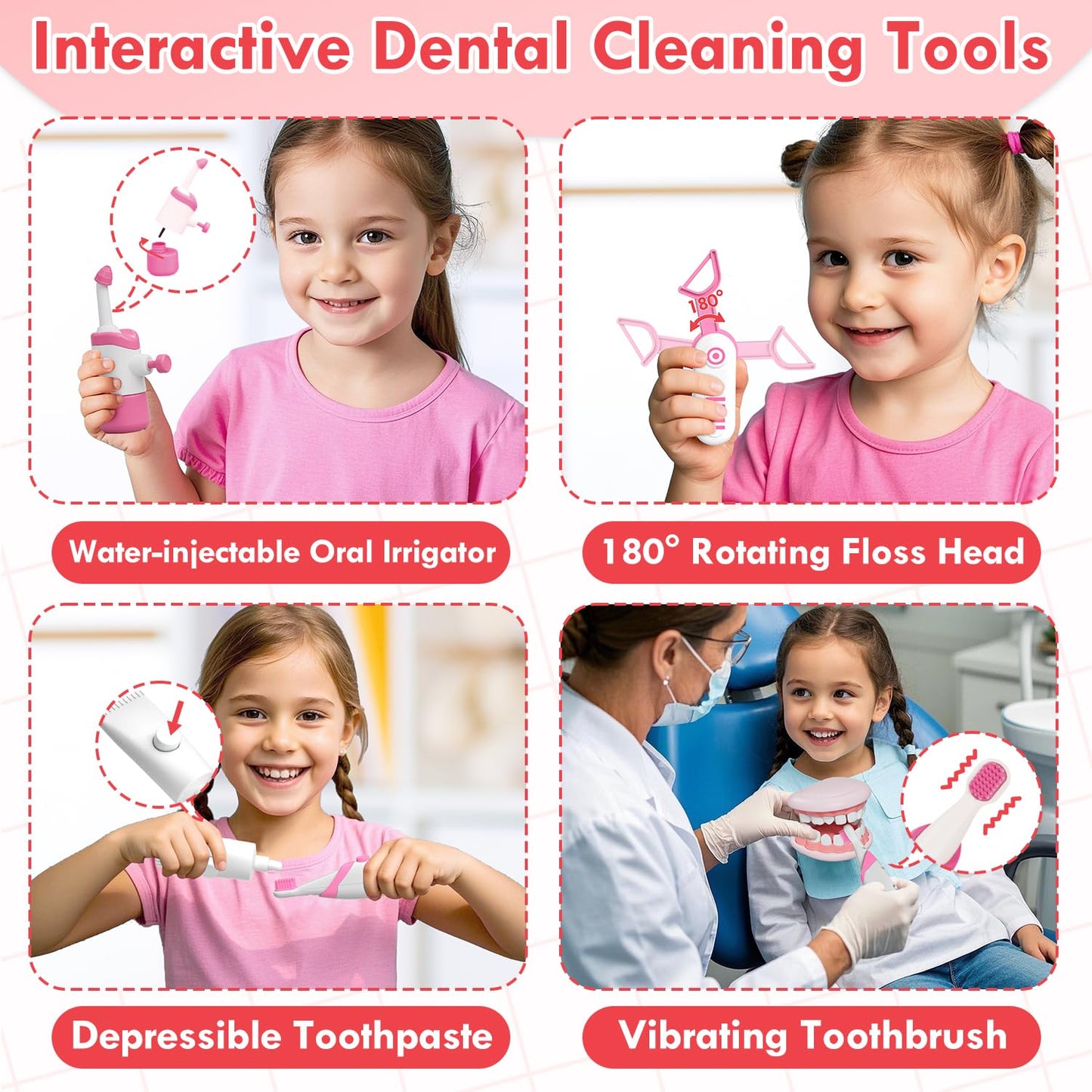 Lehoo Castle Doctor Kit for Toddlers 3-5 | Kids Dentist Play Set & Pretend Doctor Toys
