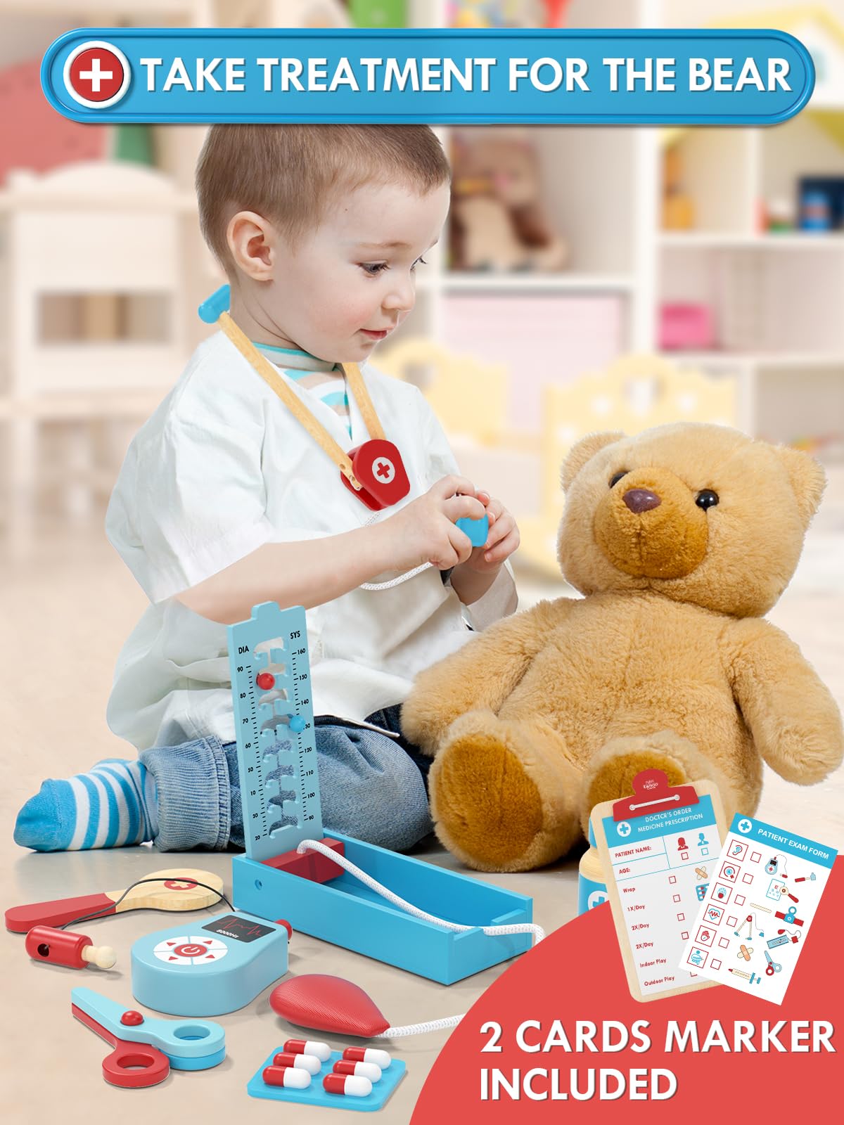 Lehoo Castle Doctor Kit for Toddlers 3-5 | Pretend Play Medical Toys