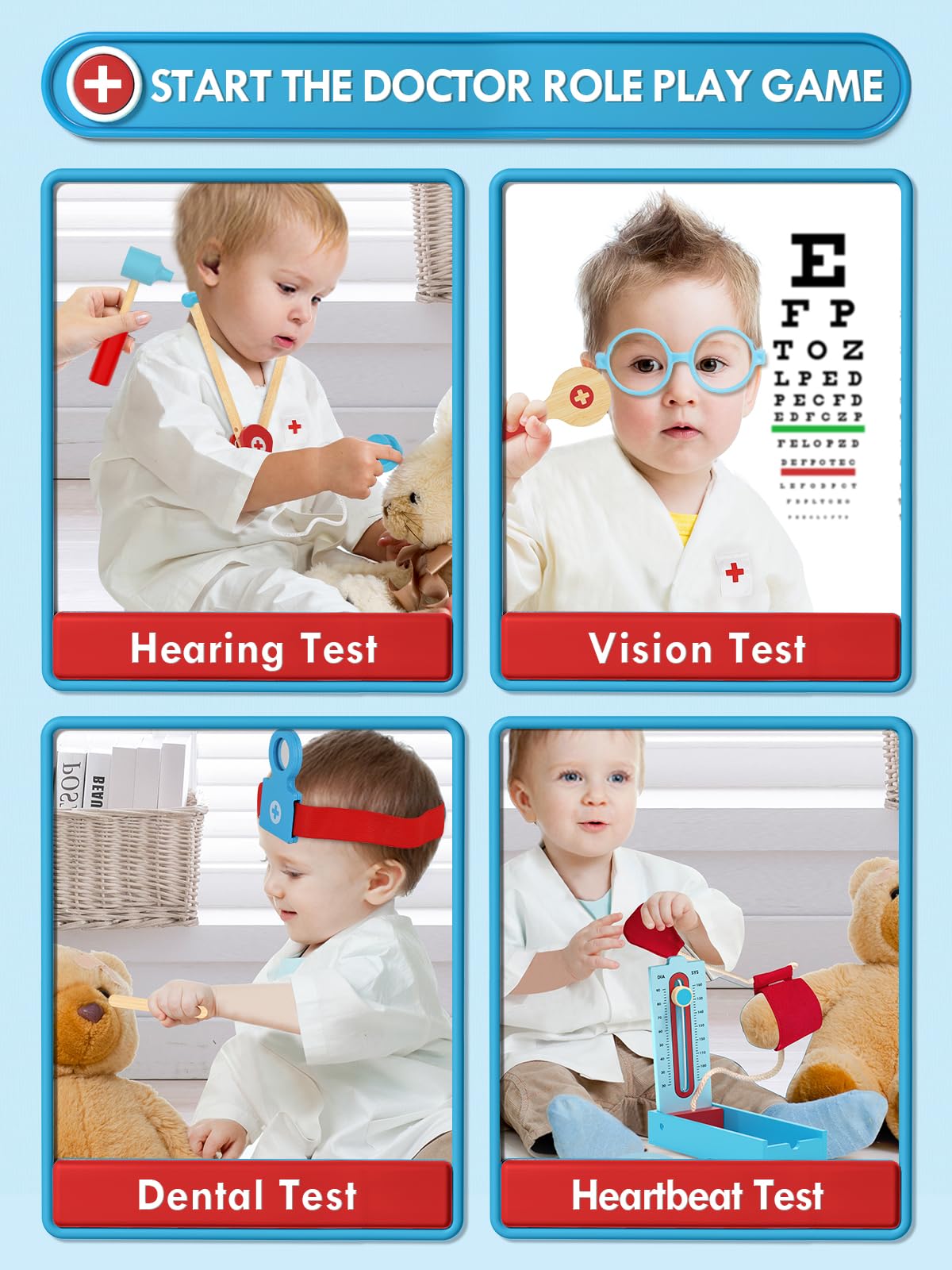Lehoo Castle Doctor Kit for Toddlers 3-5 | Pretend Play Medical Toys