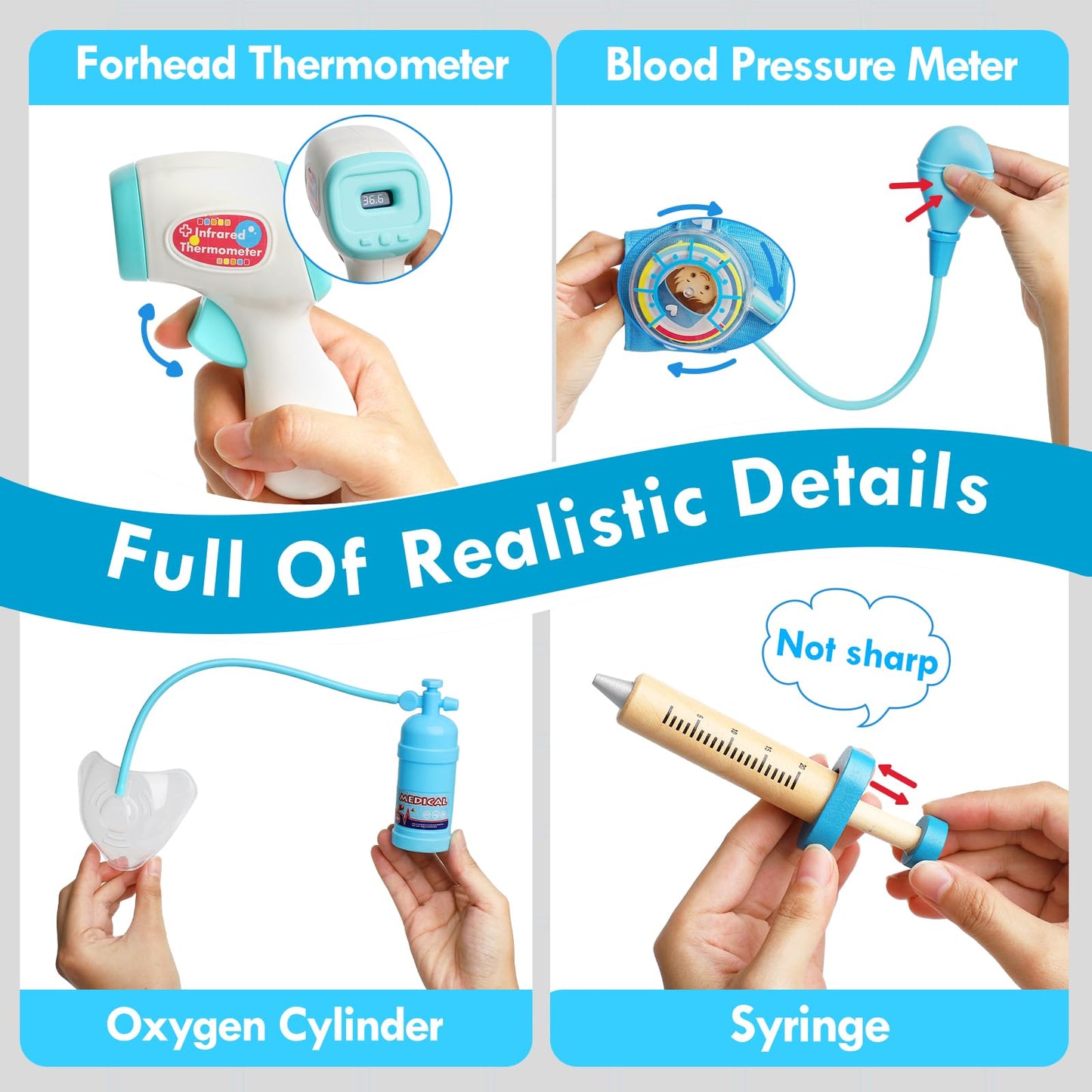 Lehoo Castle Doctor Kit for Toddlers 3-5 | Pretend Play Medical Set with Stethoscope & Organ Cards
