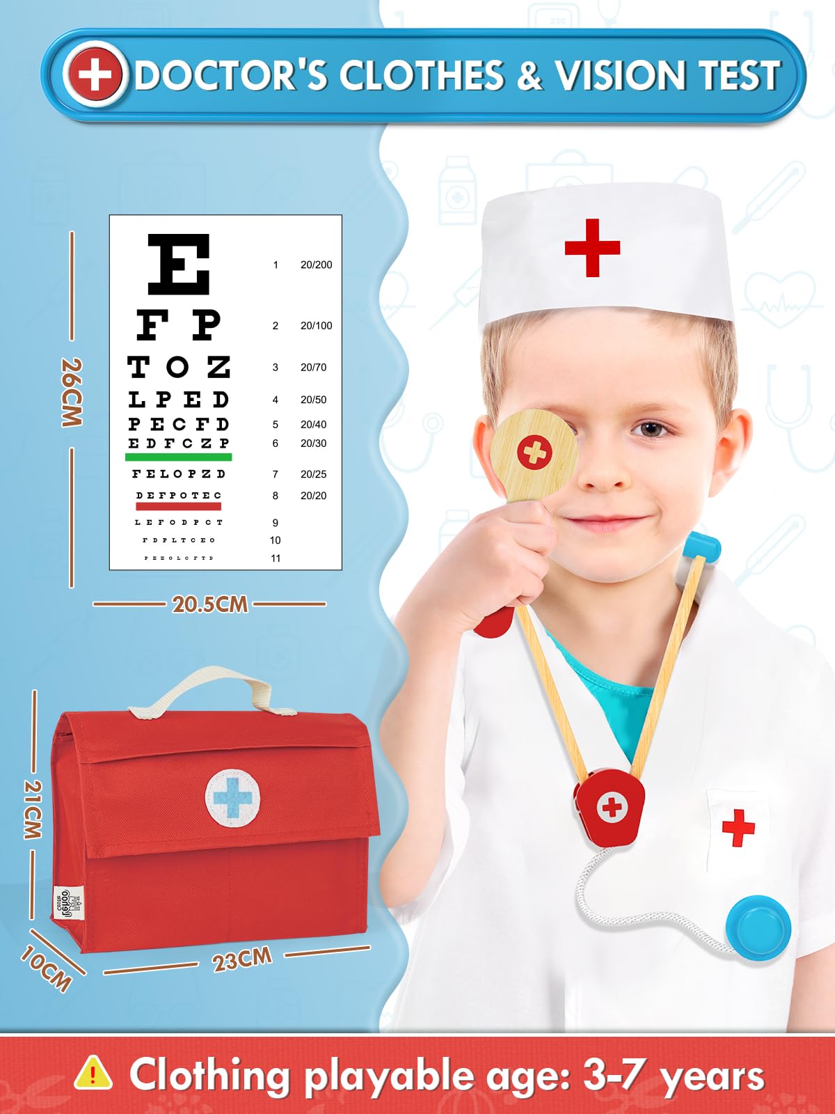Lehoo Castle Doctor Kit for Toddlers 3-5 | Pretend Play Medical Toys