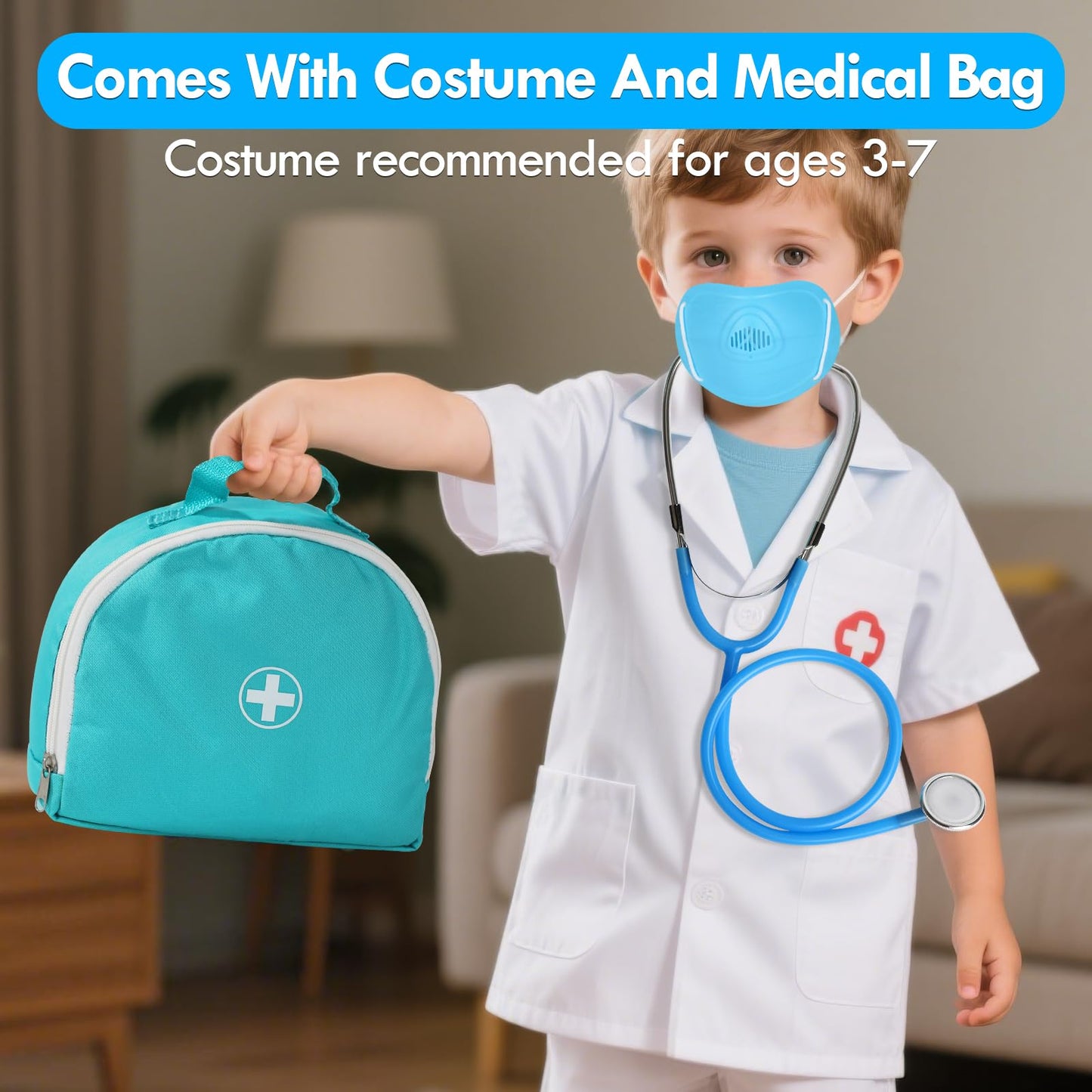 Lehoo Castle Doctor Kit for Toddlers 3-5 | Pretend Play Medical Set with Stethoscope & Organ Cards