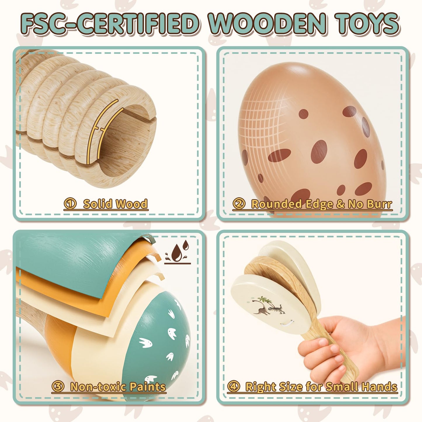 Lehoo Castle Baby Musical Instruments — Montessori Wooden Toys for Toddlers 1-3