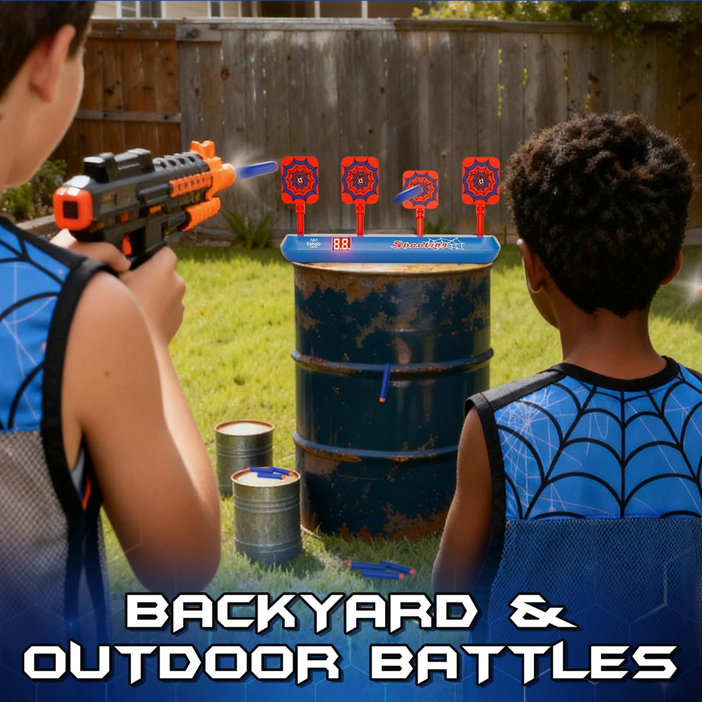 Lehoo Castle Nerf Target – Auto-Reset Shooting Game with Vest & 60 Darts