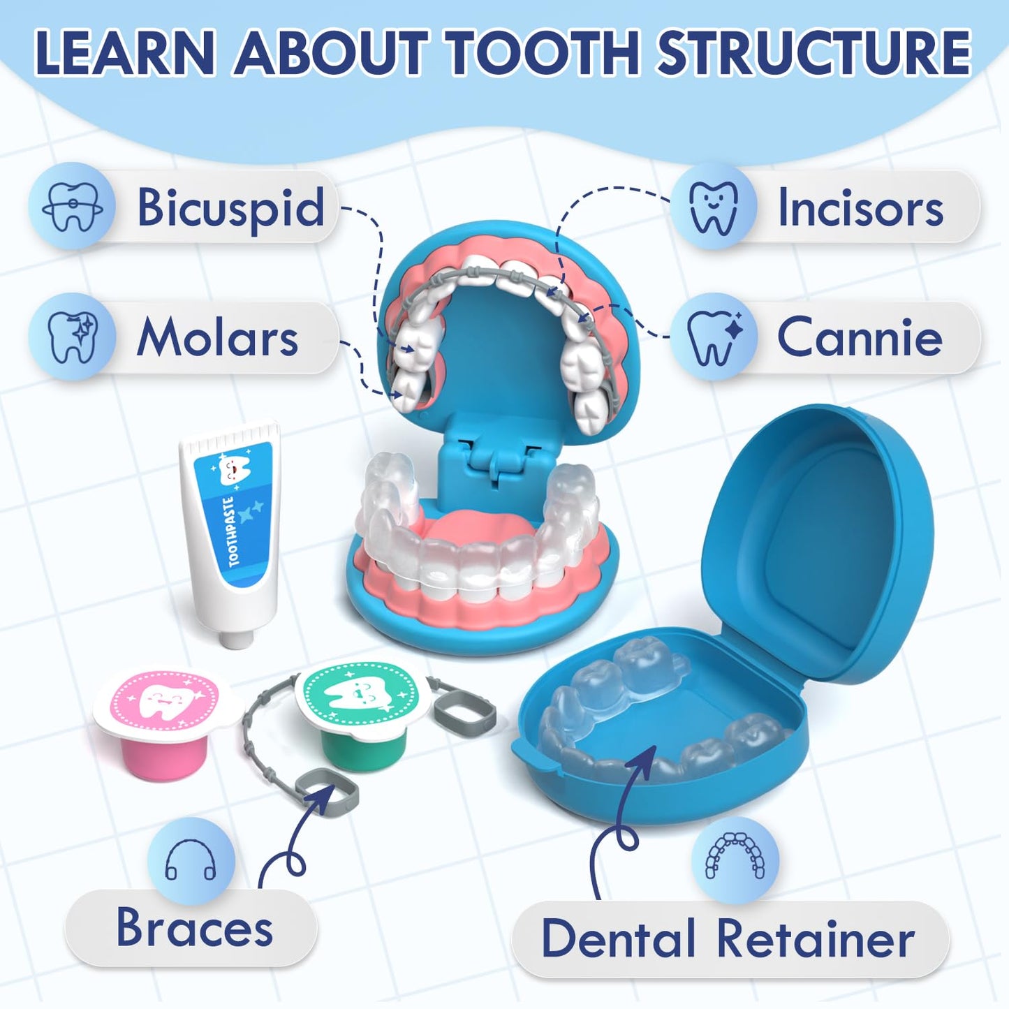 Lehoo Castle Doctor Kit for Toddlers 3-5 – Kids Dentist Play Set