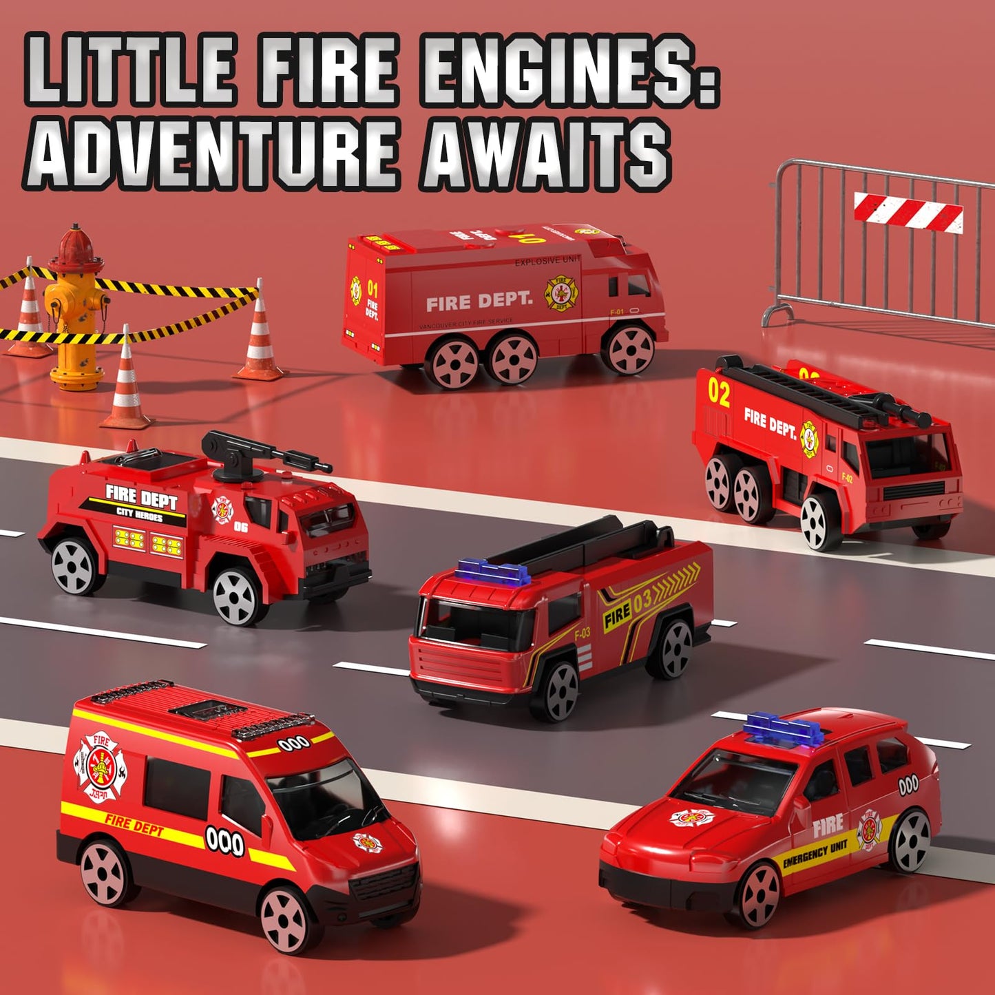 Lehoo Castle Fire Truck Toy for 3-7 Years | Rotating Ladder, Realistic Lights & Sounds