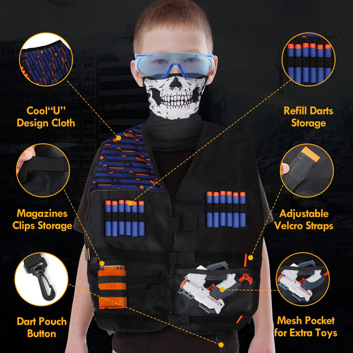 Lehoo Castle Nerf Target Set with Vest – Interactive Practice for Kids 3–13