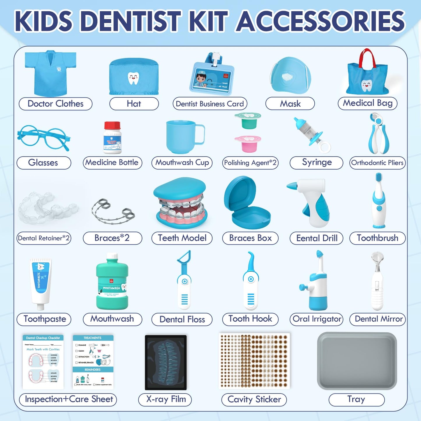 Lehoo Castle Doctor Kit for Toddlers 3-5 – Kids Dentist Play Set