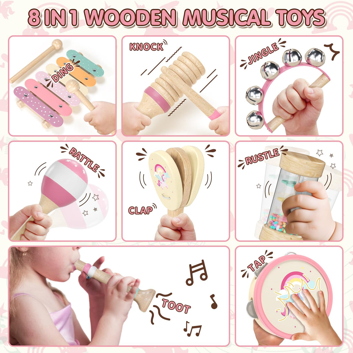 Lehoo Castle Baby Musical Instruments for Toddlers 1-3 — Montessori Wood Toys