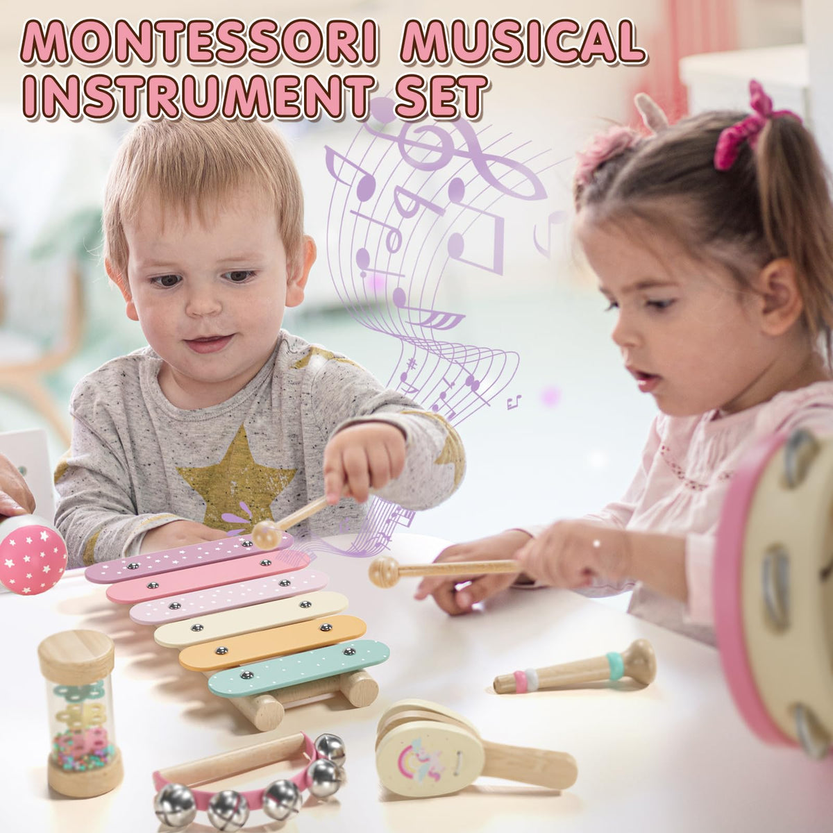 Lehoo Castle Baby Musical Instruments for Toddlers 1-3 — Montessori Wood Toys