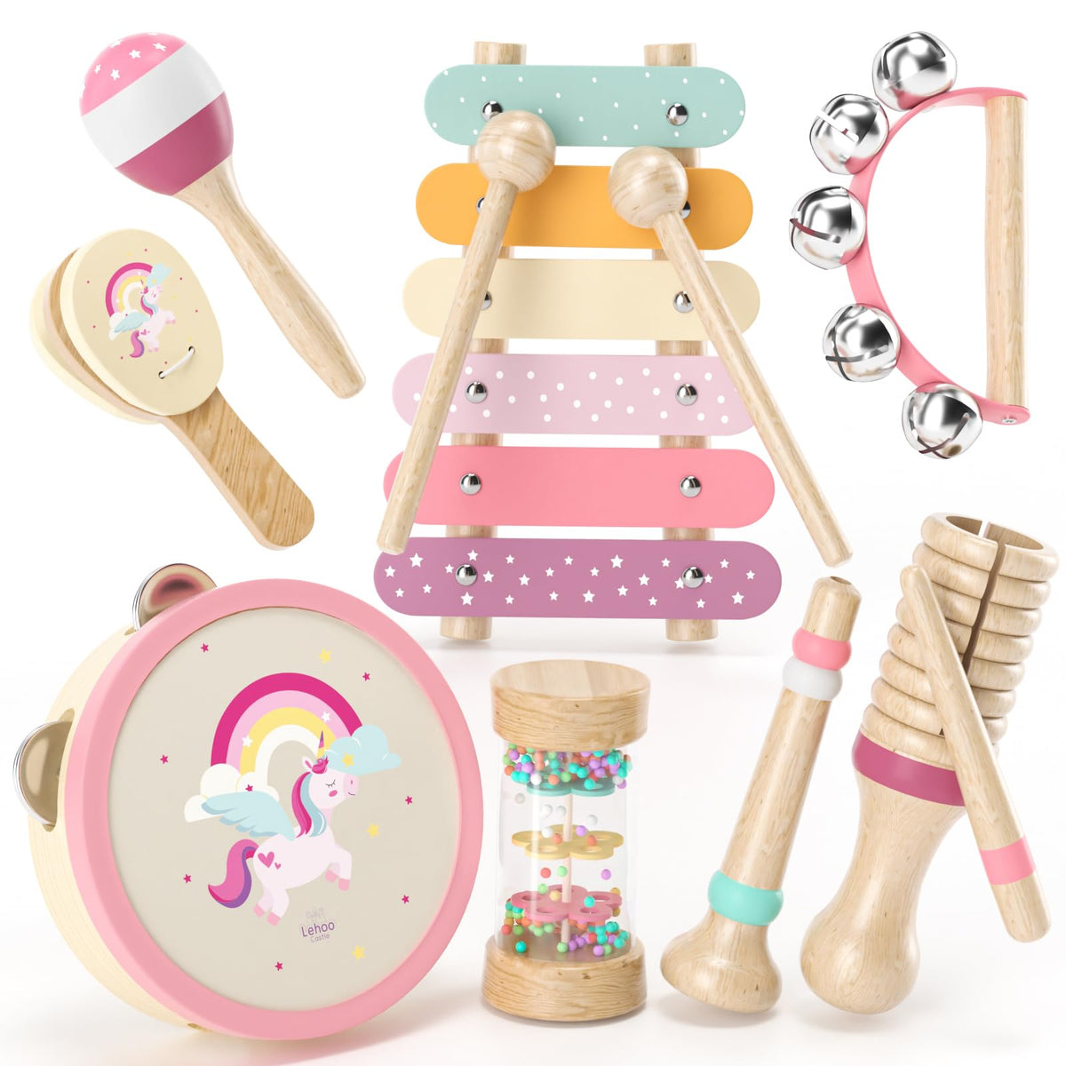 Lehoo Castle Baby Musical Instruments for Toddlers 1-3 — Montessori Wood Toys