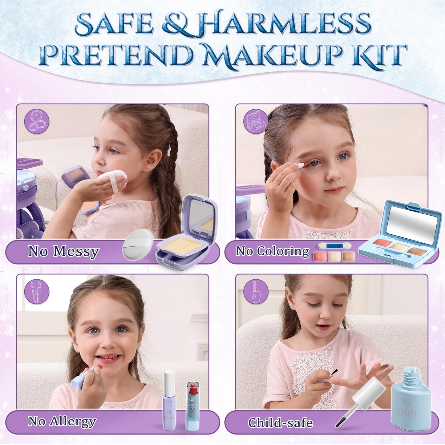 Lehoo Castle Toddler Vanity with Makeup Set – Portable Princess Vanity for 3–5 Year Old Girls