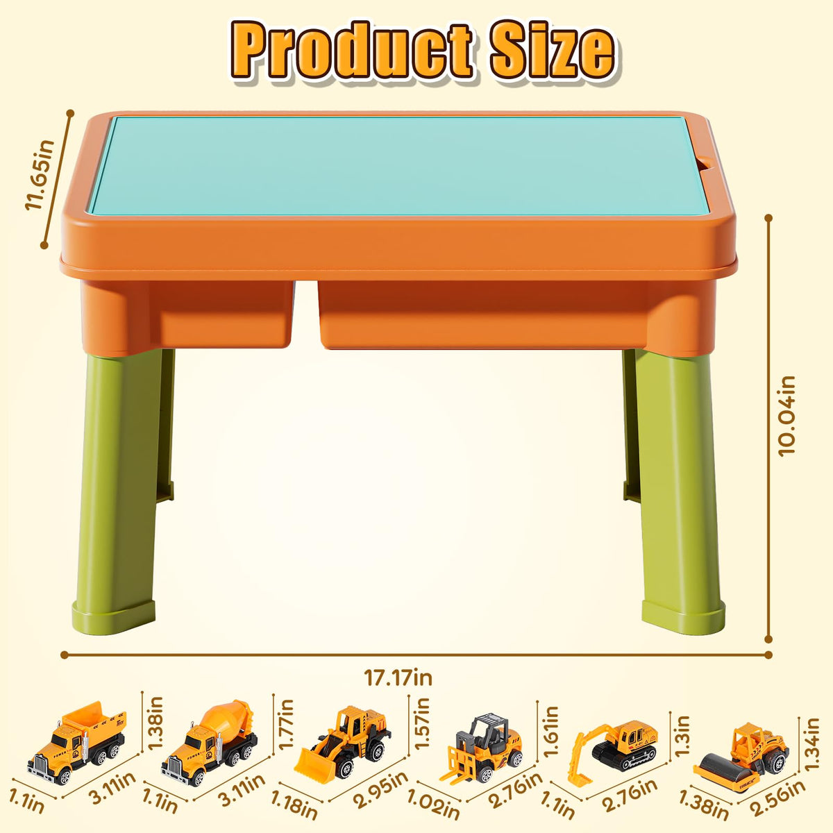 Lehoo Castle Sensory Table with Sand Kit – 26 lbs Sand, 6 Alloy Trucks, Castle Molds, Lid