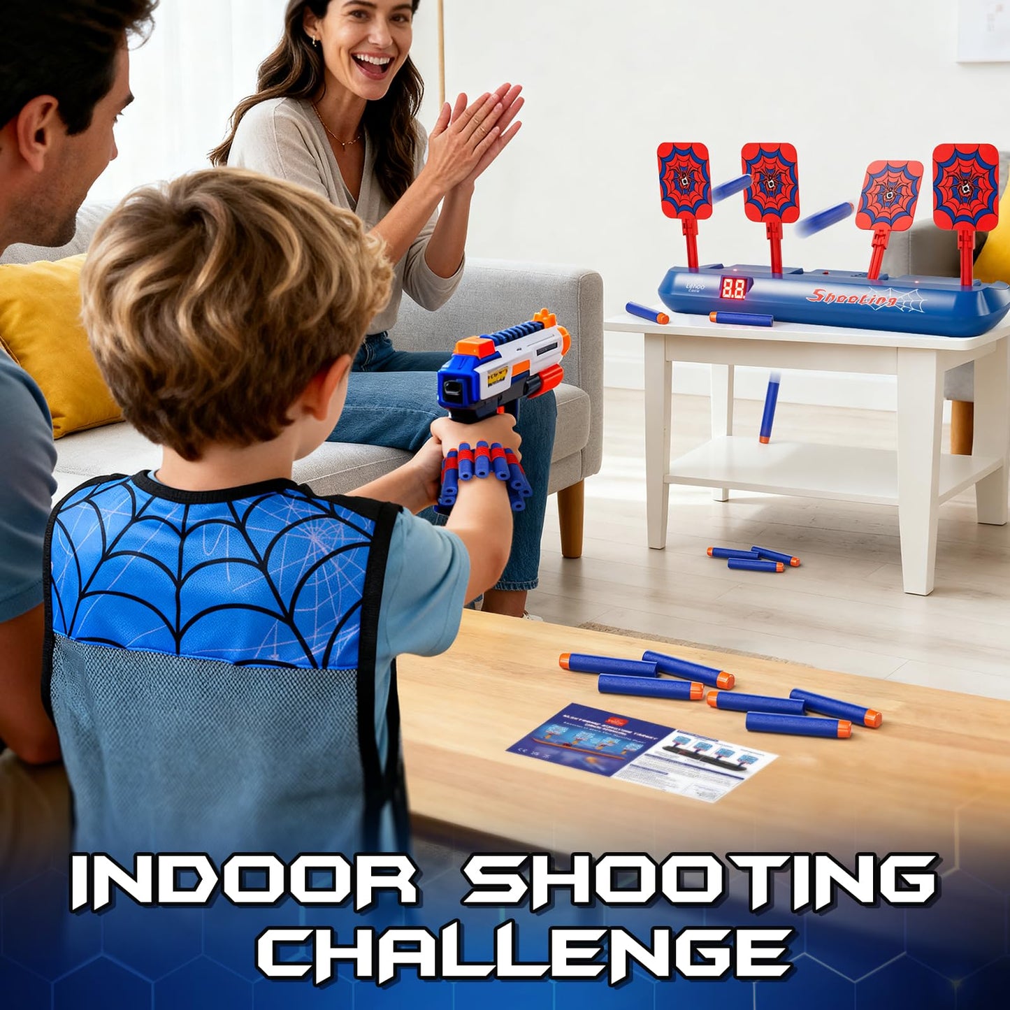 Lehoo Castle Nerf Target – Auto-Reset Shooting Game with Vest & 60 Darts