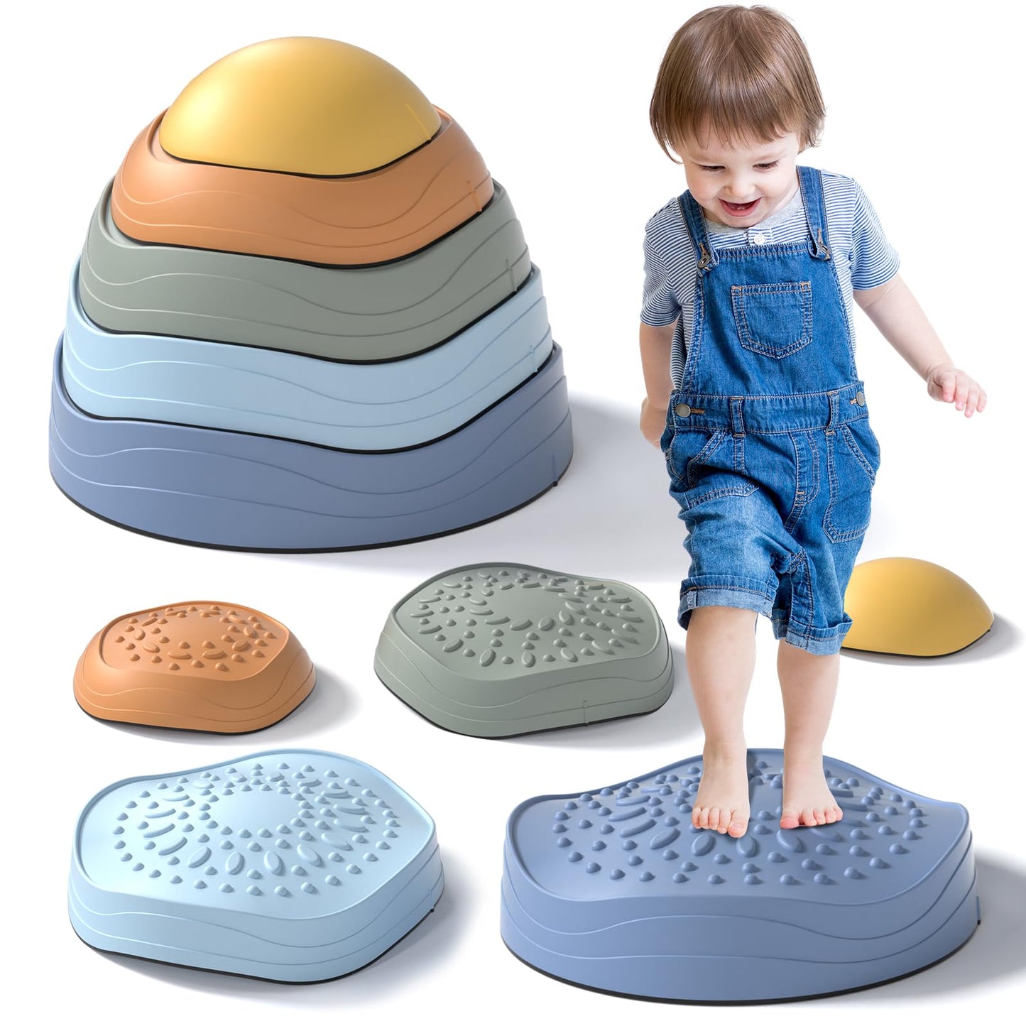 Lehoo Castle Stepping Stones – Non-Slip Toddler Balance Stones for Indoor & Outdoor Play