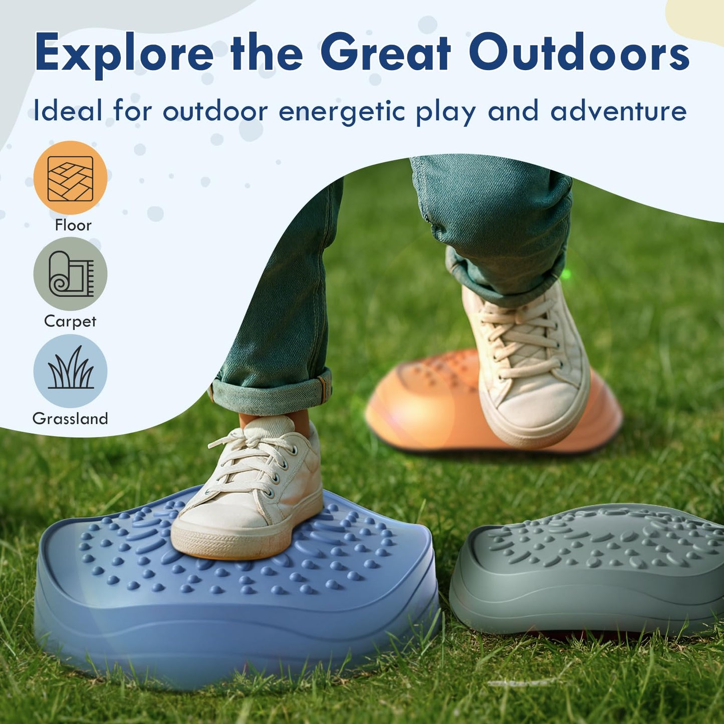Lehoo Castle Stepping Stones – Non-Slip Toddler Balance Stones for Indoor & Outdoor Play