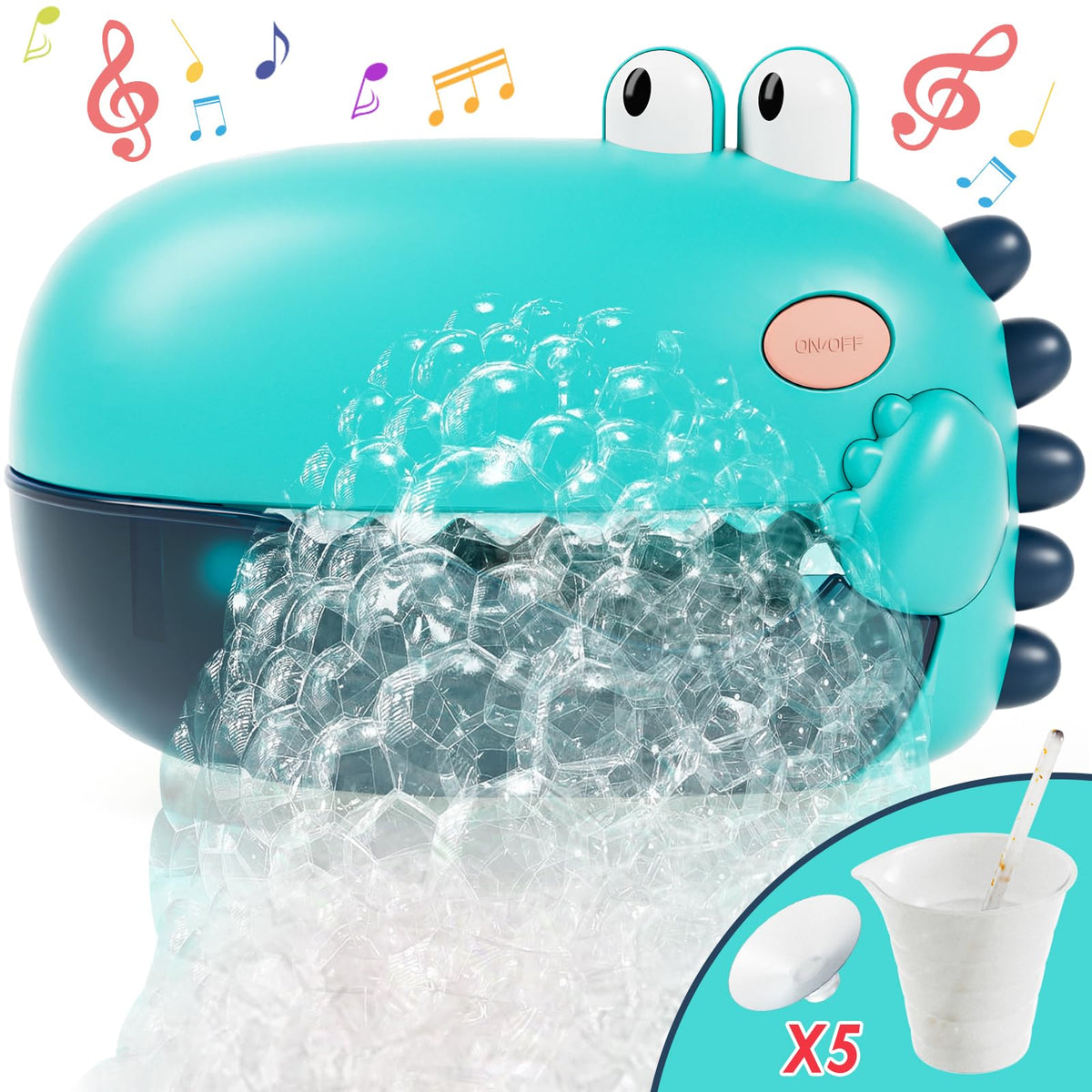 Lehoo Castle Toddler Bath Toys - Dinosaur Bubble Maker for 1-3 Year Olds