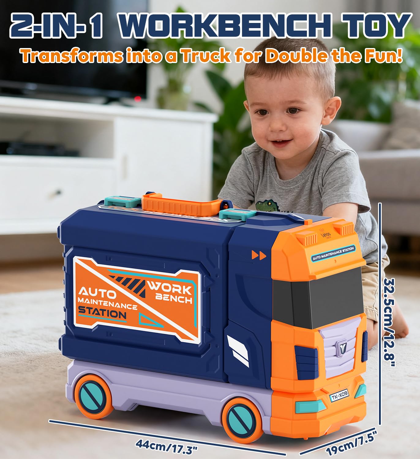 Lehoo Castle Kids Tool Bench (32.5 Inches Tall) — 2-in-1 Workbench & Toolbox with Electric Drill | Pretend Play Toy for Ages 3-5