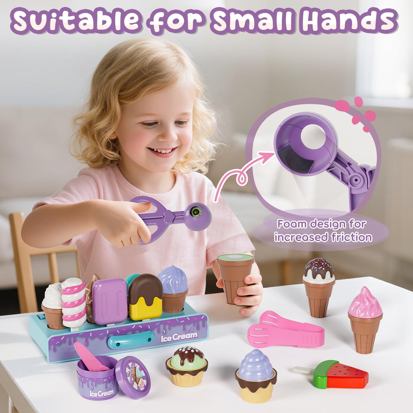 Lehoo Castle Ice Cream Toy – Ice Cream Counter Playset for Kids 3-6