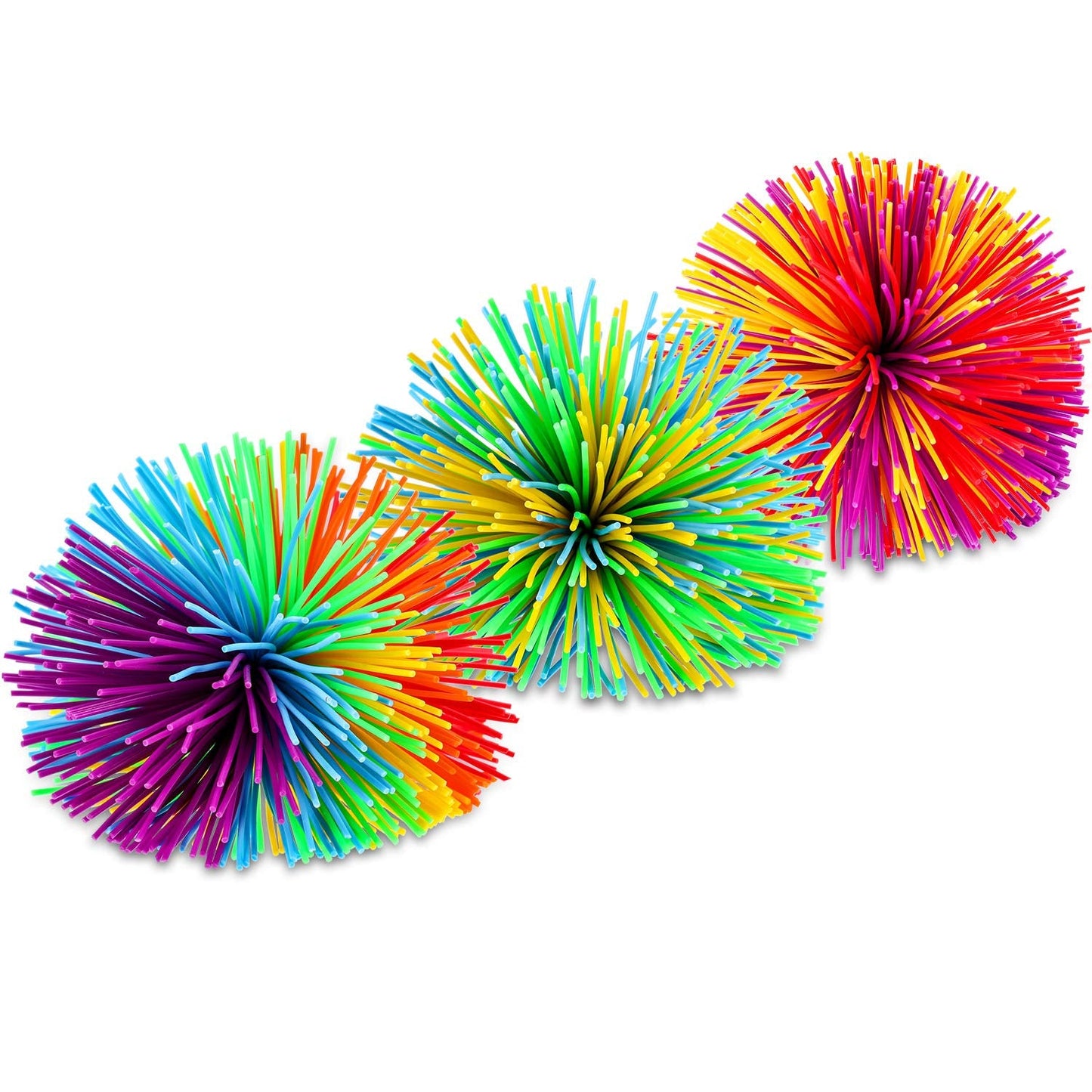 Leinuosen 5-Piece Stringy Balls Set – Soft Rainbow Fidget Stress Balls, 2.75-Inch