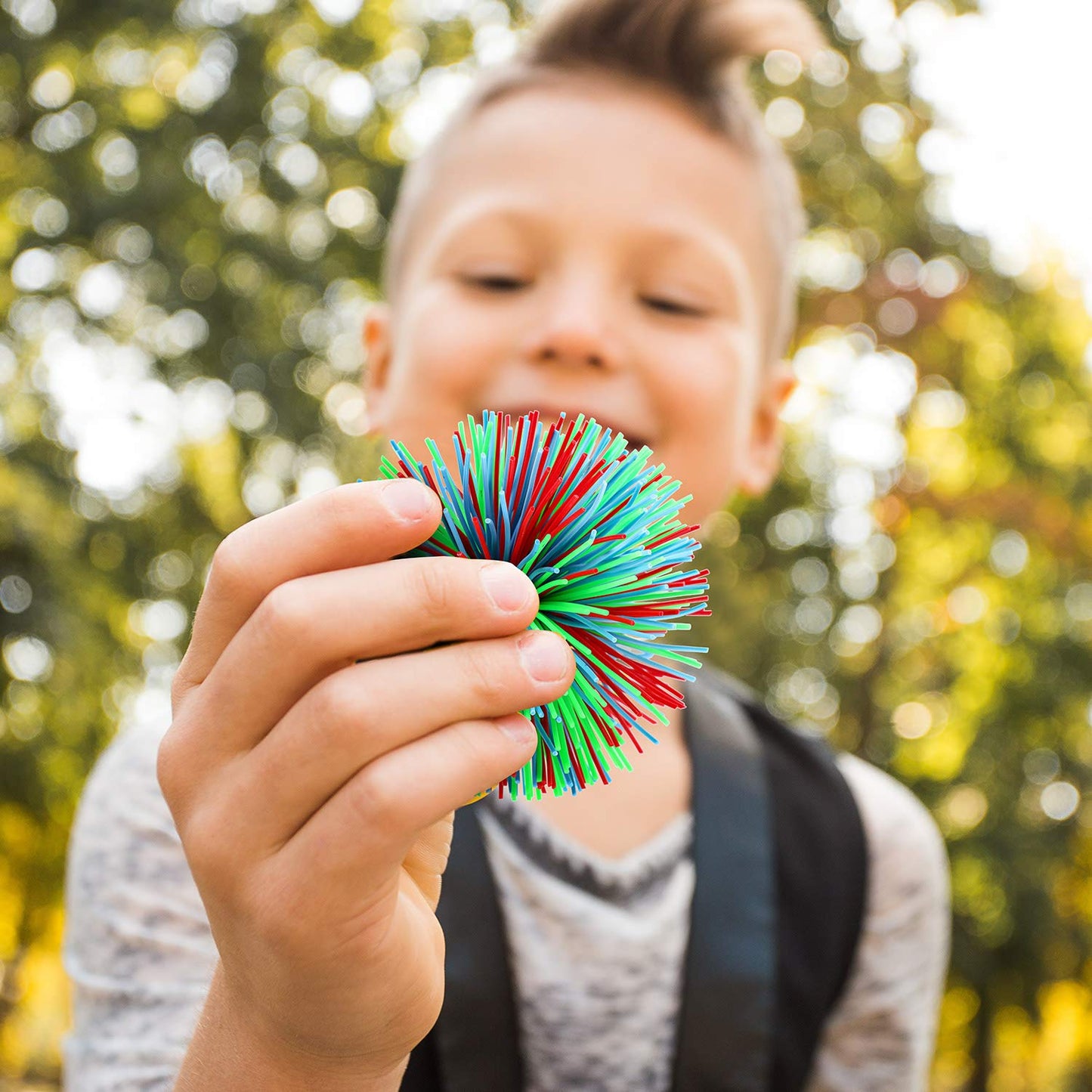Leinuosen 5-Piece Stringy Balls Set – Soft Rainbow Fidget Stress Balls, 2.75-Inch
