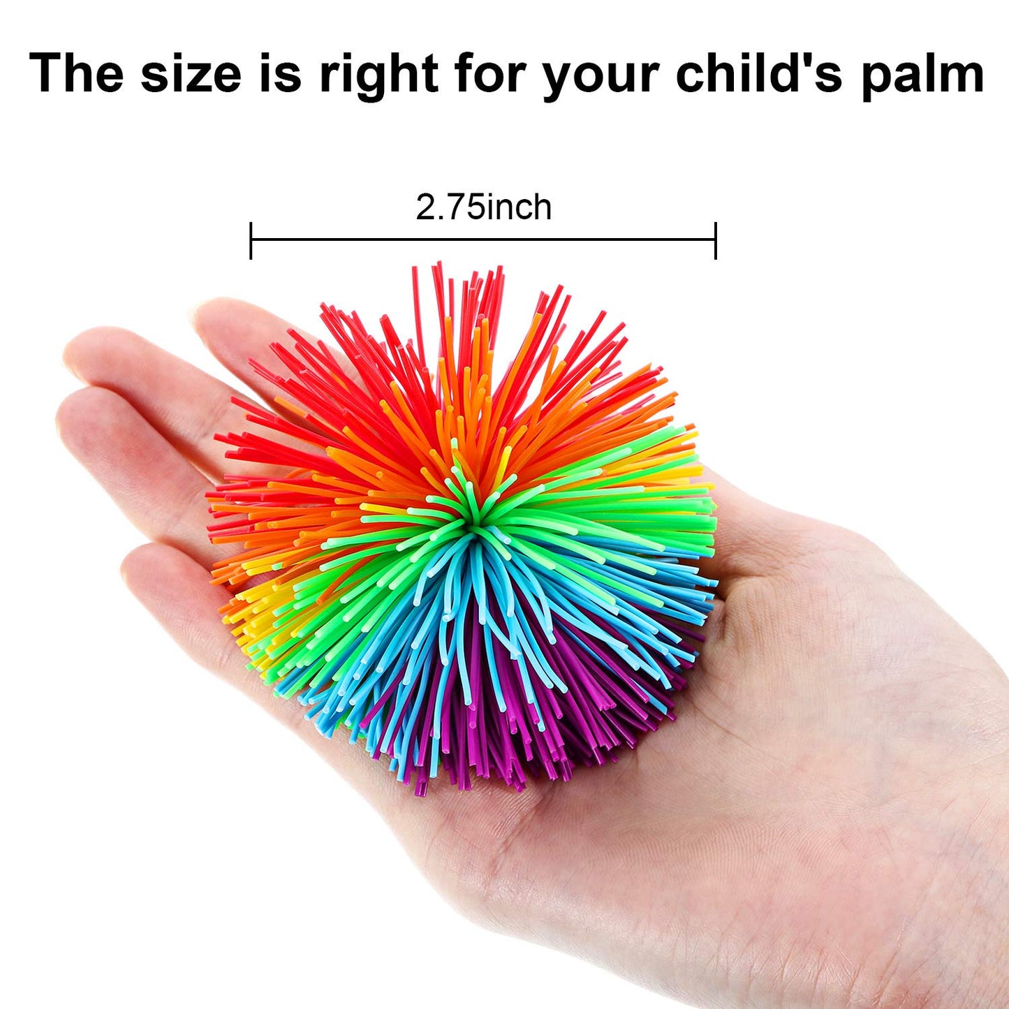 Leinuosen 5-Piece Stringy Balls Set – Soft Rainbow Fidget Stress Balls, 2.75-Inch
