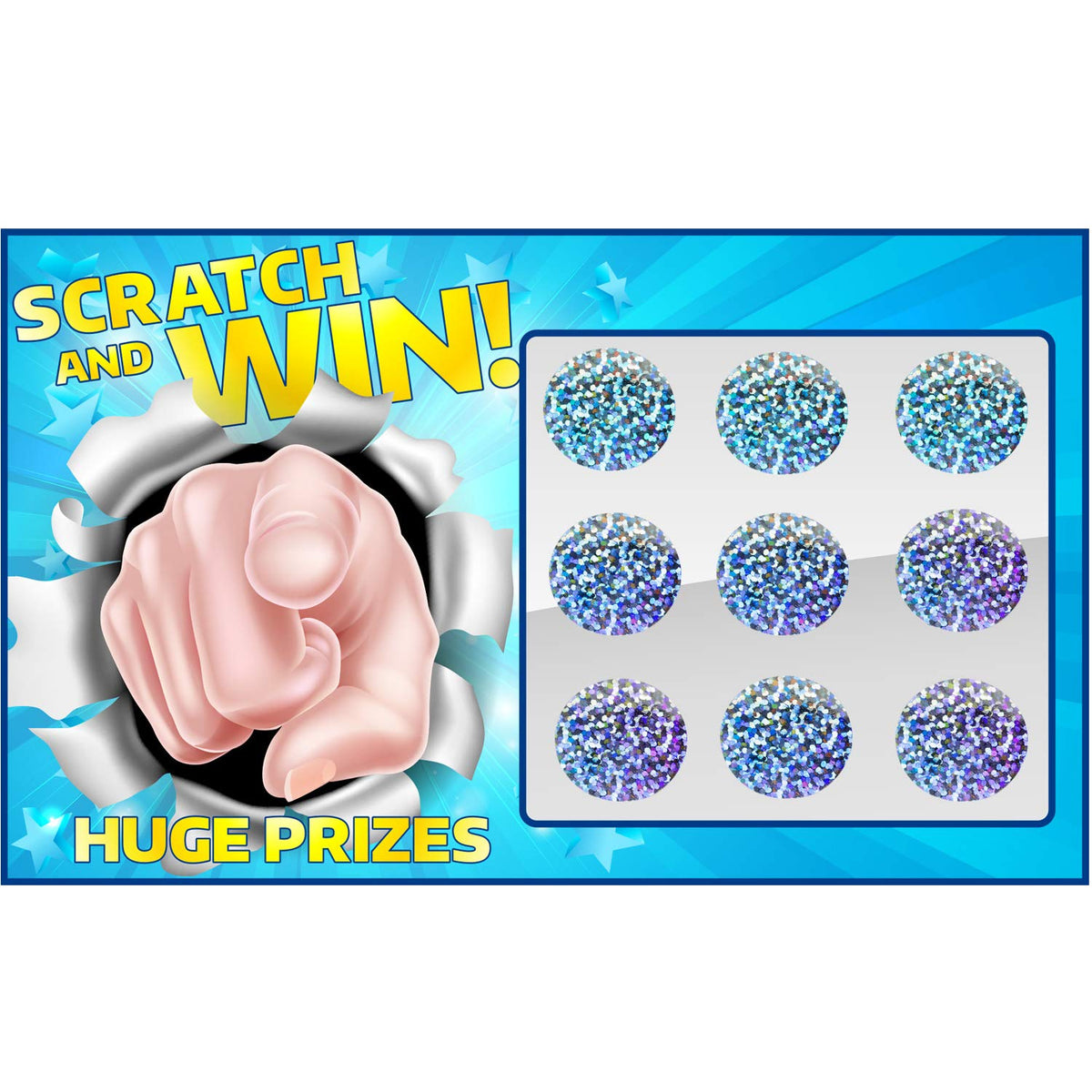 Leinuosen 1000 Pcs Scratch Off Stickers - Holographic 1-Inch Circle Labels for DIY Crafts & Party Games